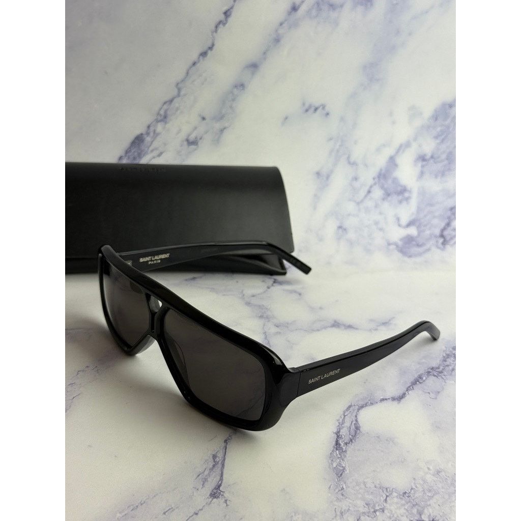 Saint Laurent Paris NEW Saint Laurent SL569Y Black Aviator Pilot Sunglasses Size ONE SIZE - 7 Thumbnail