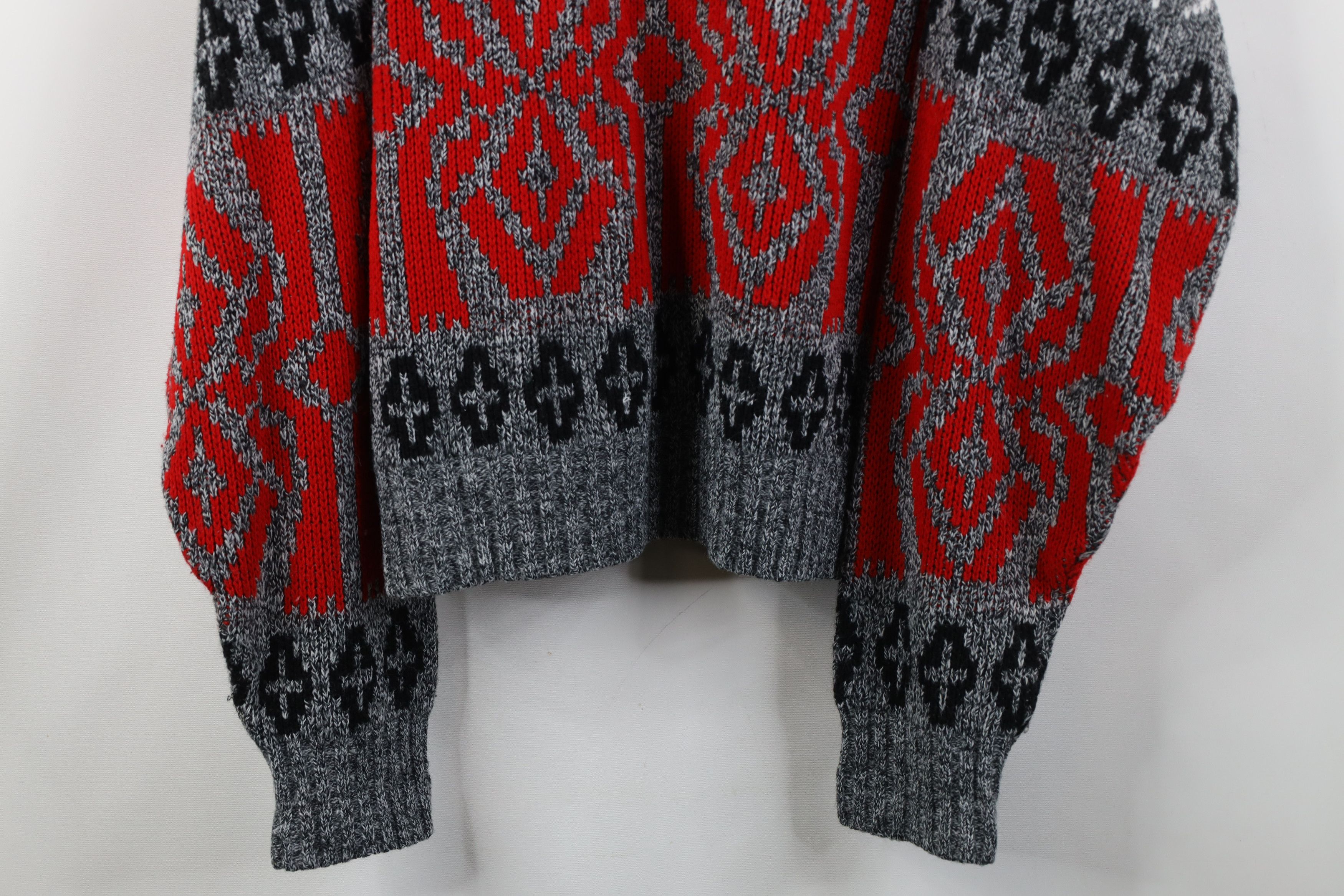 Vintage Vintage 90s Streetwear Fit Geometric Knit Crewneck Sweater Size XXL / US 16-18 / IT 52-54 - 3 Thumbnail