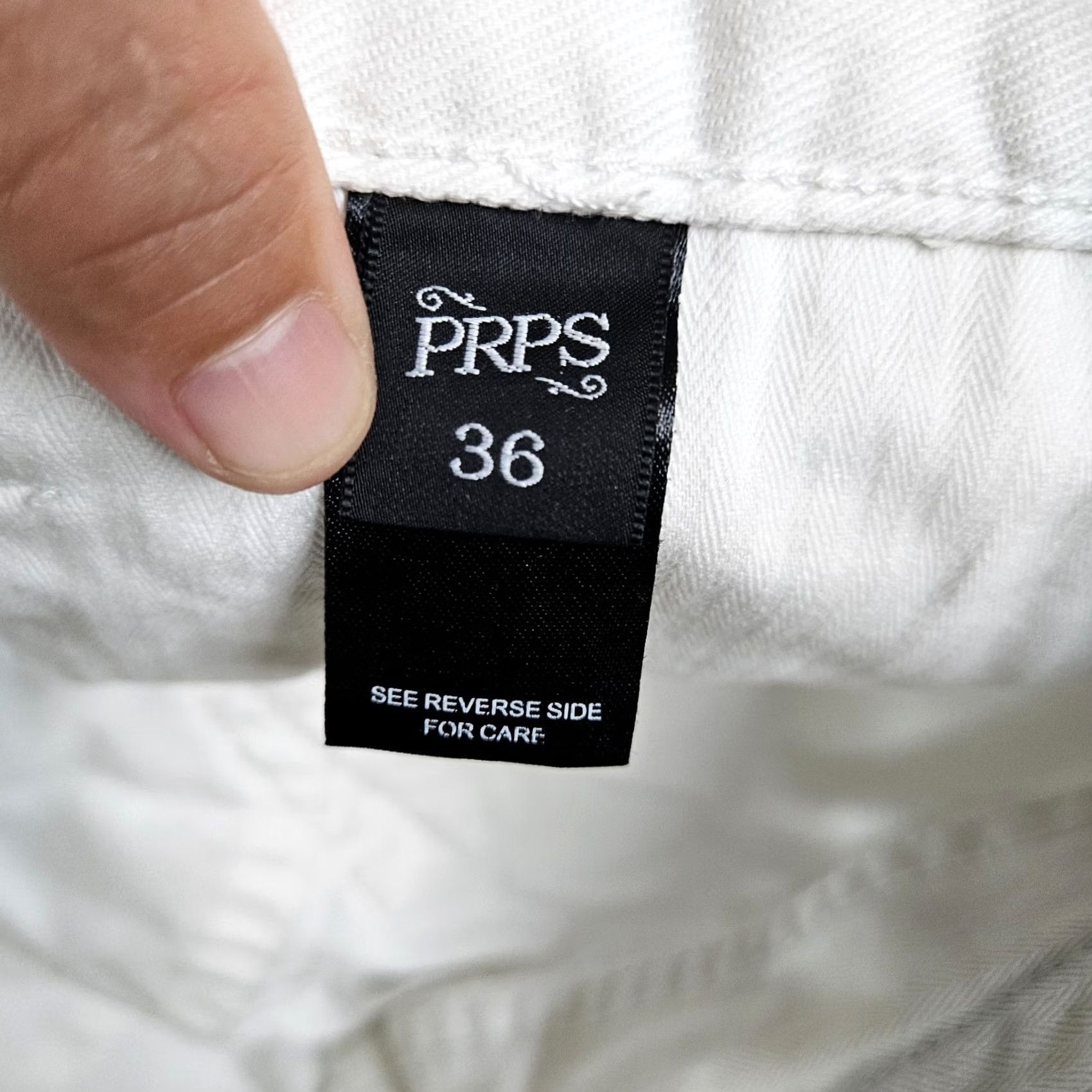 Prps PRPS Jeans Men White Mid-Rise Five Pocket Zippered Front Biker Sz 36 Stained Size US 36 / EU 52 - 4 Thumbnail