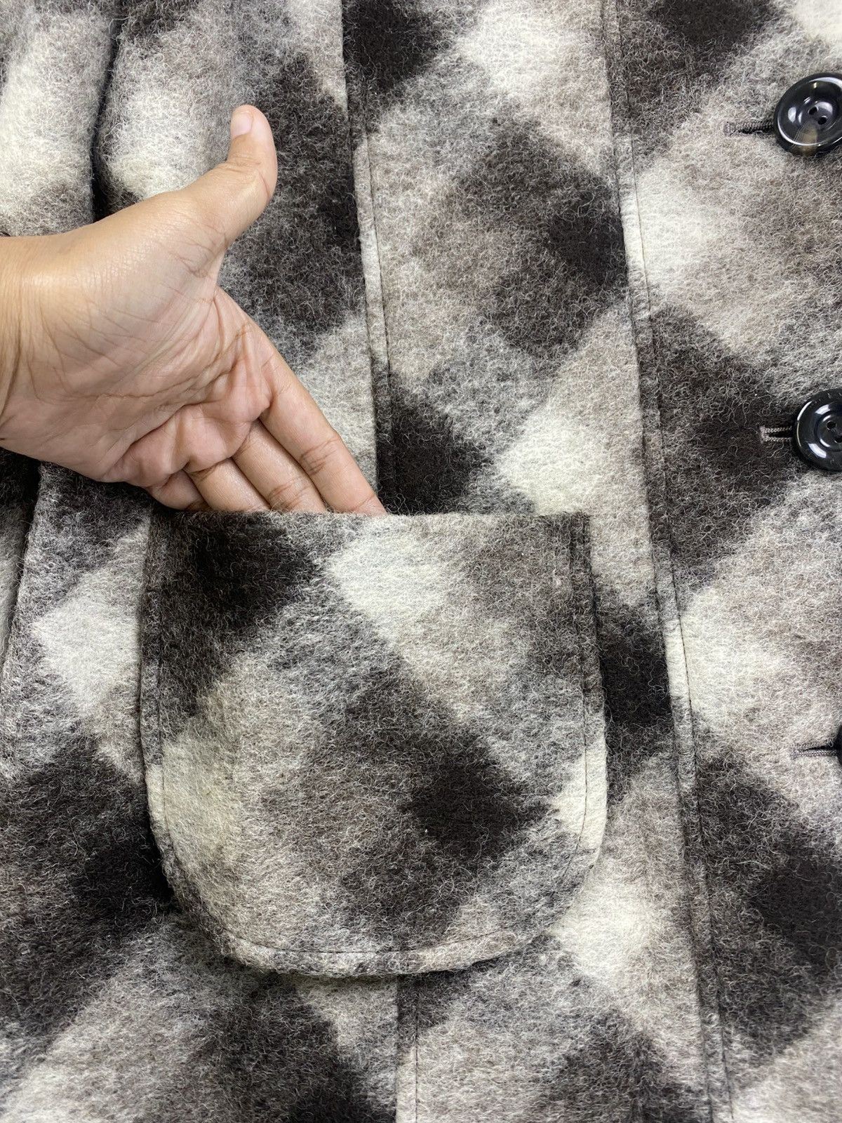 Designer × Japanese Brand × Vintage Vintage Sun Gleam Japanese Brand Grey Plaid Mohair Jacket Size US M / EU 48-50 / 2 - 7 Thumbnail