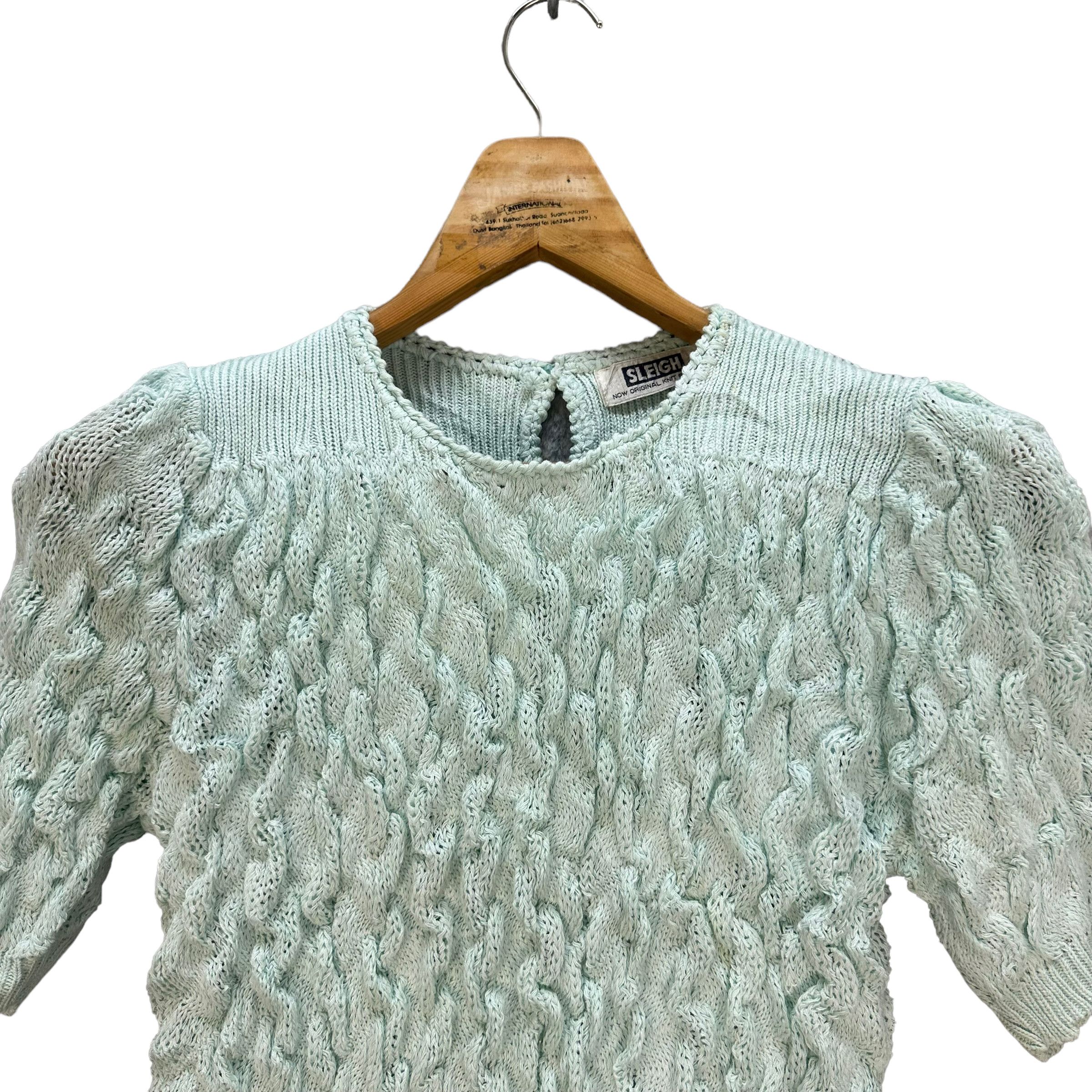 Japanese Brand SLEIGH ABSTRACT SHORT SLEEVE KNITTED SWEATER #8120-202 Size XXS / US 00 / IT 34 - 2 Thumbnail