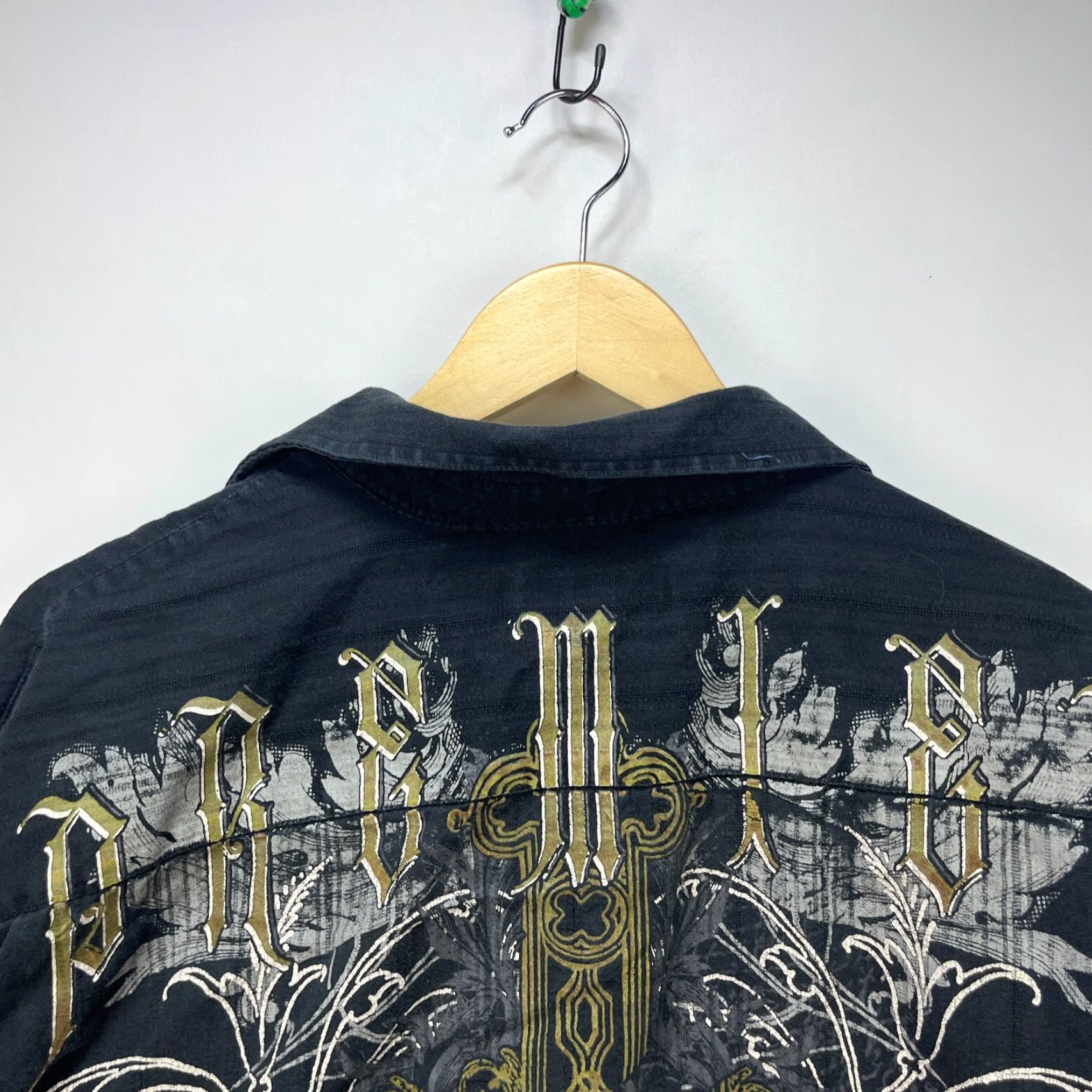 Affliction VINTAGE Cross MMA Y2K Affliction Jesse Pinkman Button-Up Long Sleeve Shirt 2XL Black Mens Jesus Pinkman? Size US XXL / EU 58 / 5 - 3 Thumbnail