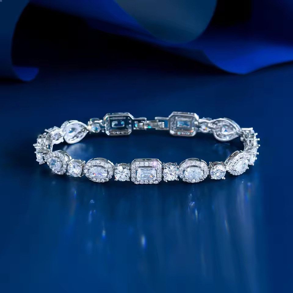 Jewelry Oval Rectangle Silver Color Bracelet Size ONE SIZE - 2 Thumbnail