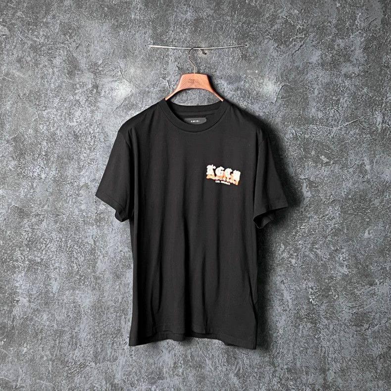 Amiri Black Letter Printed Cotton T-Shirt