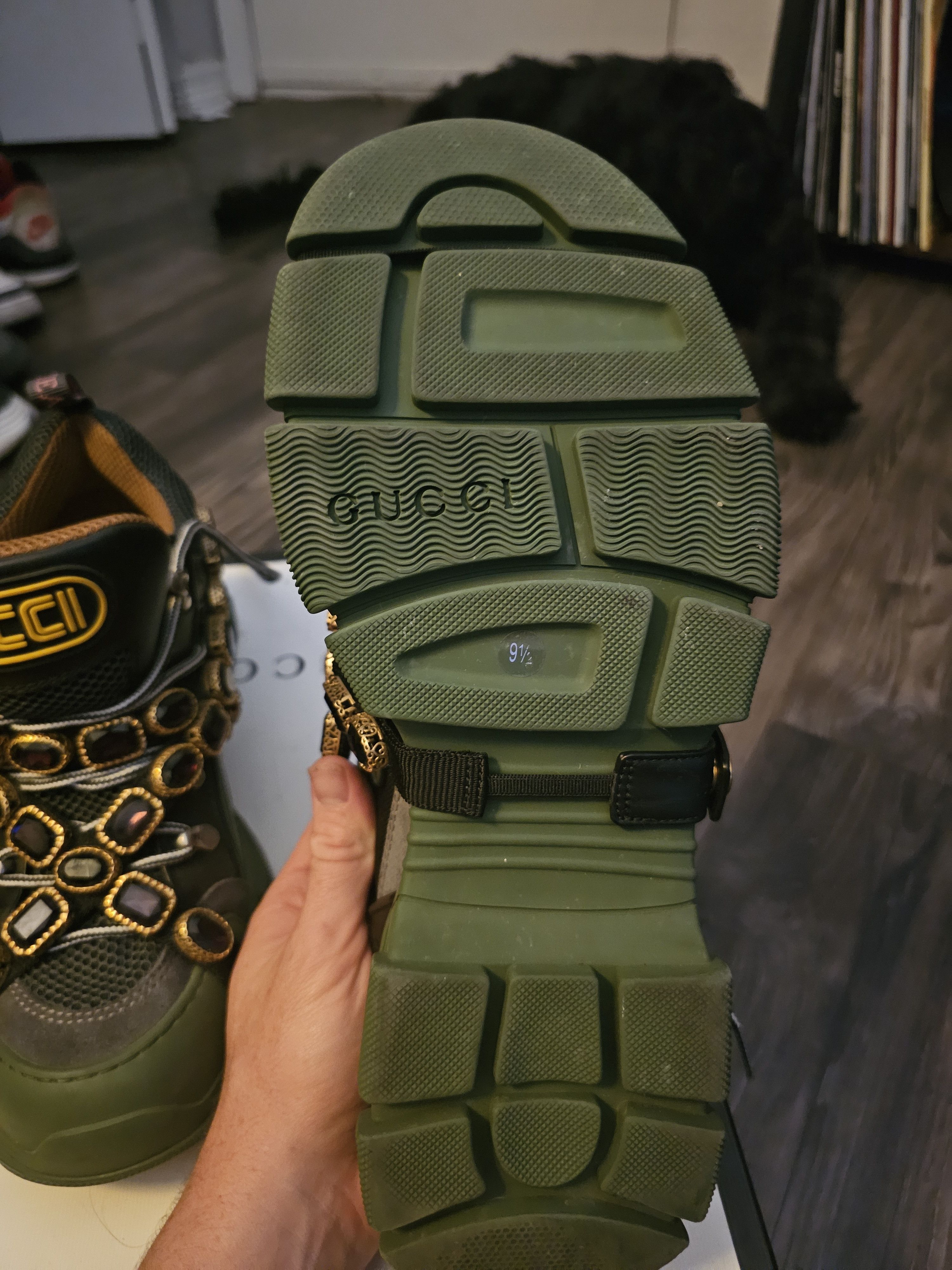 Gucci Gucci Flashtrek SEGA green with Swarovski crystals Size US 9.5 / EU 42-43 - 7 Thumbnail