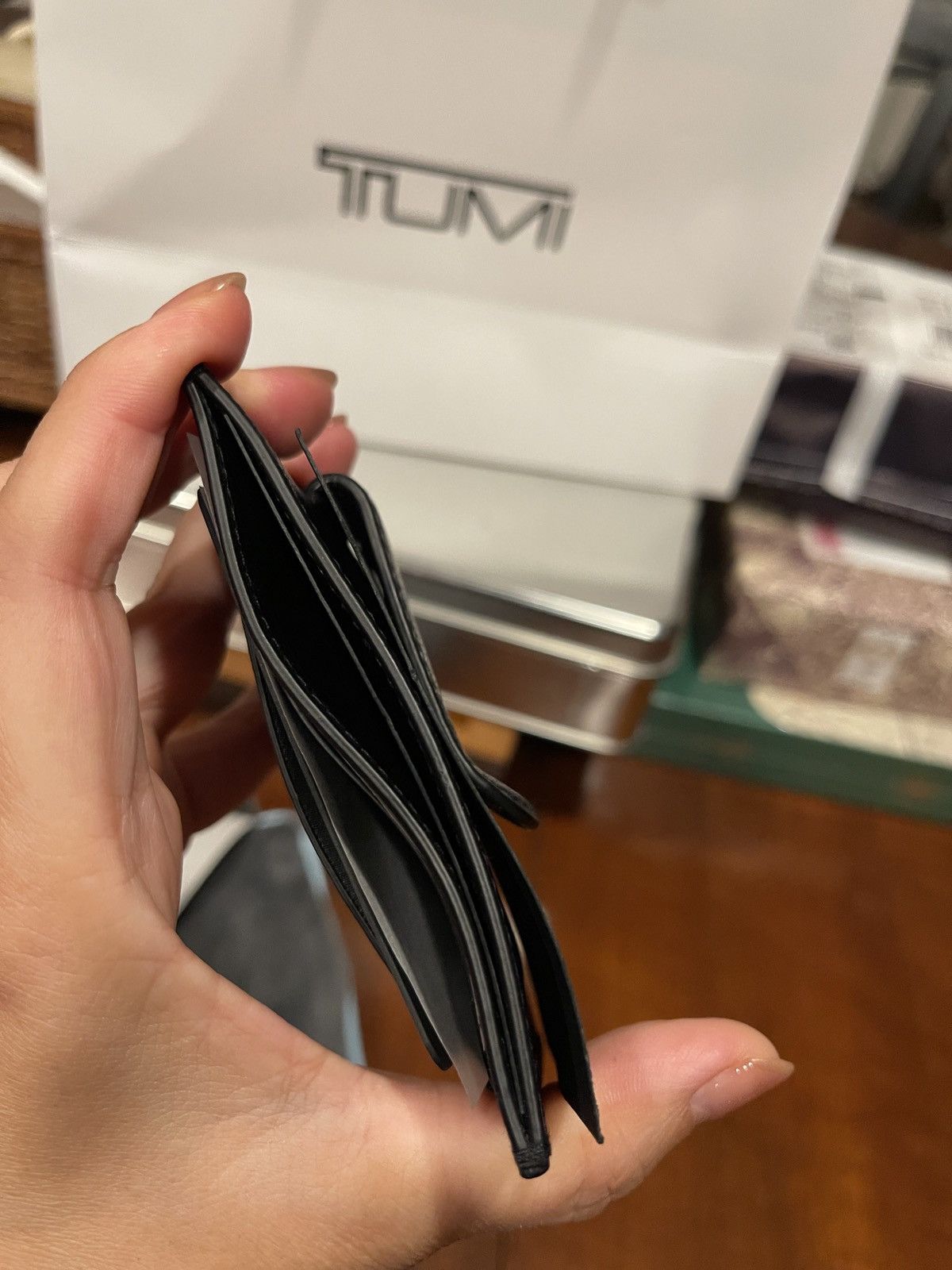 Tumi NWT TUMI Nassau SLG Money Clip Card Case black TextureWallet Size ONE SIZE - 3 Thumbnail