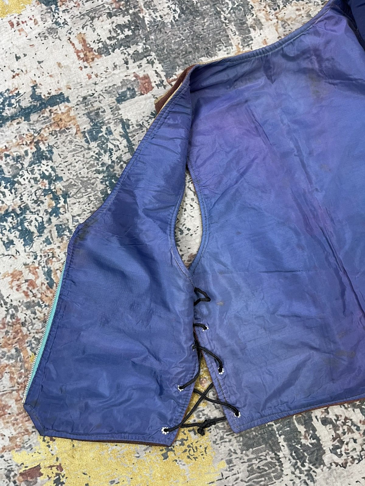 Genuine Leather Vtg Custom Handmade Patchwork Suede Leather Vest Size US M / EU 48-50 / 2 - 14 Thumbnail