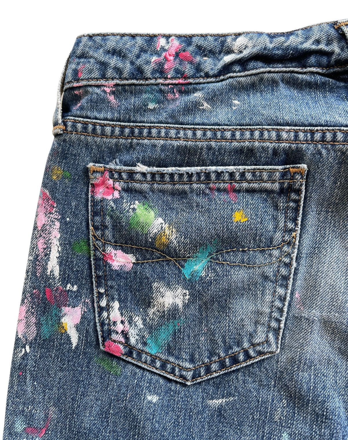 Polo Ralph Lauren Polo RL Paint Splatter Distressed Astor Slim Boyfriend Denim Size 28" / US 6 / IT 42 - 13 Thumbnail