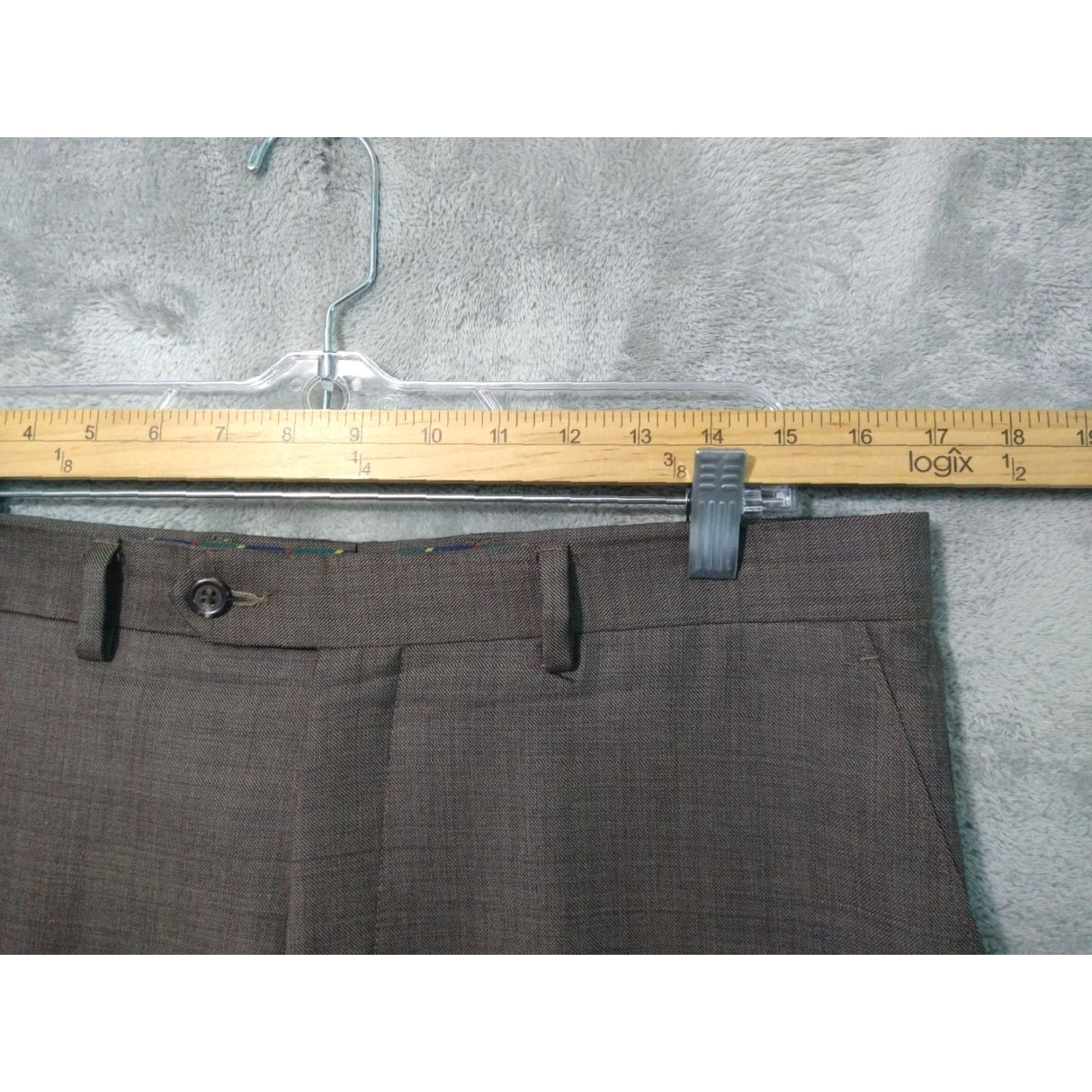 Chaps Chaps Dress Pants Mens 34x32 Wool Brown Straight Leg Flat Front Mid Rise Wool Dress Pants Mens 34 Regular Brown Vintage No Mens Size US 34 / EU 50 - 3 Thumbnail