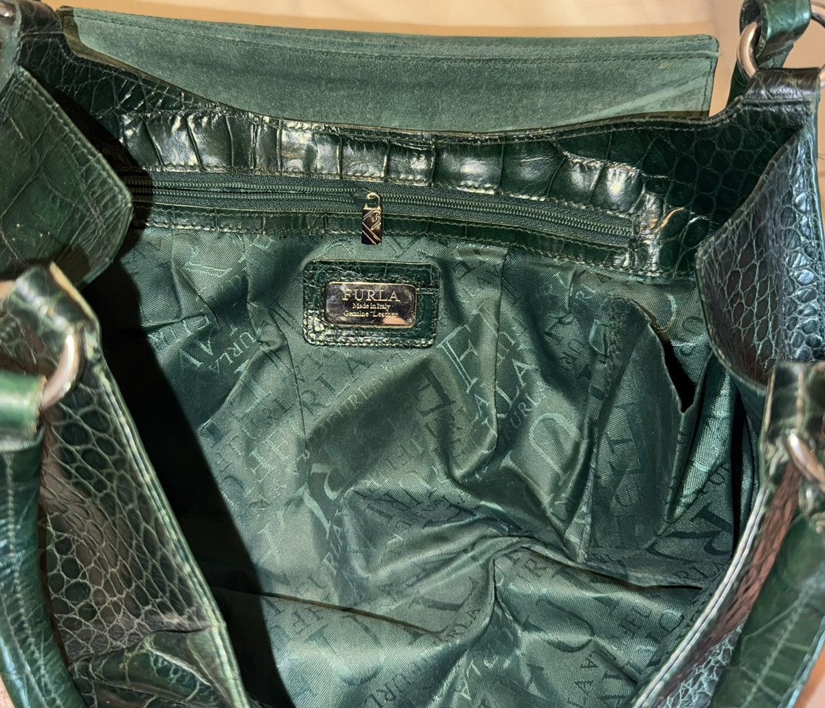 Furla Furla green croco genuine leather dual carry shoulder bag Size ONE SIZE - 7 Thumbnail