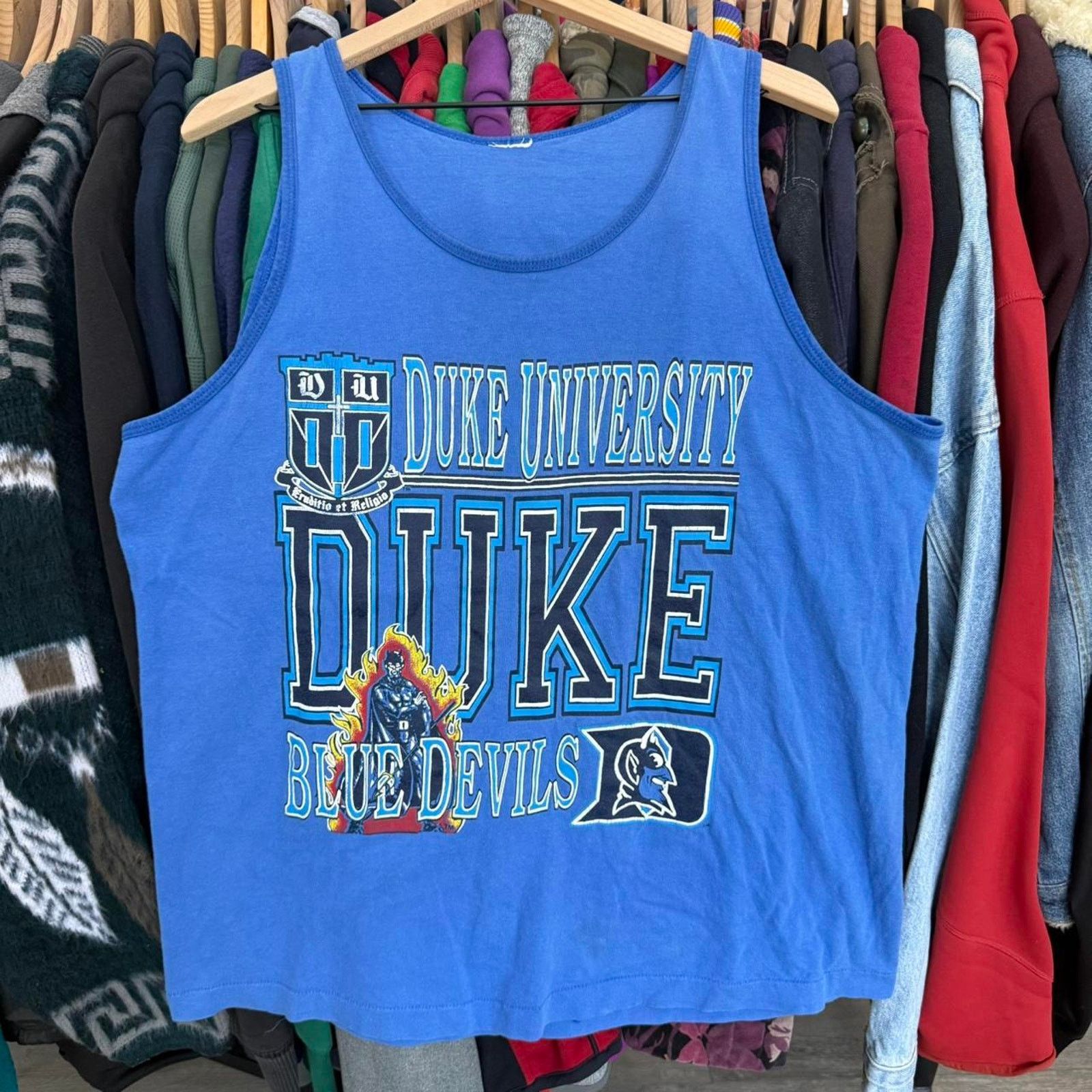 Other Vintage 90s Duke University Single Stitch Tank Top Blue Size US XL / EU 56 / 4 - 1 Thumbnail