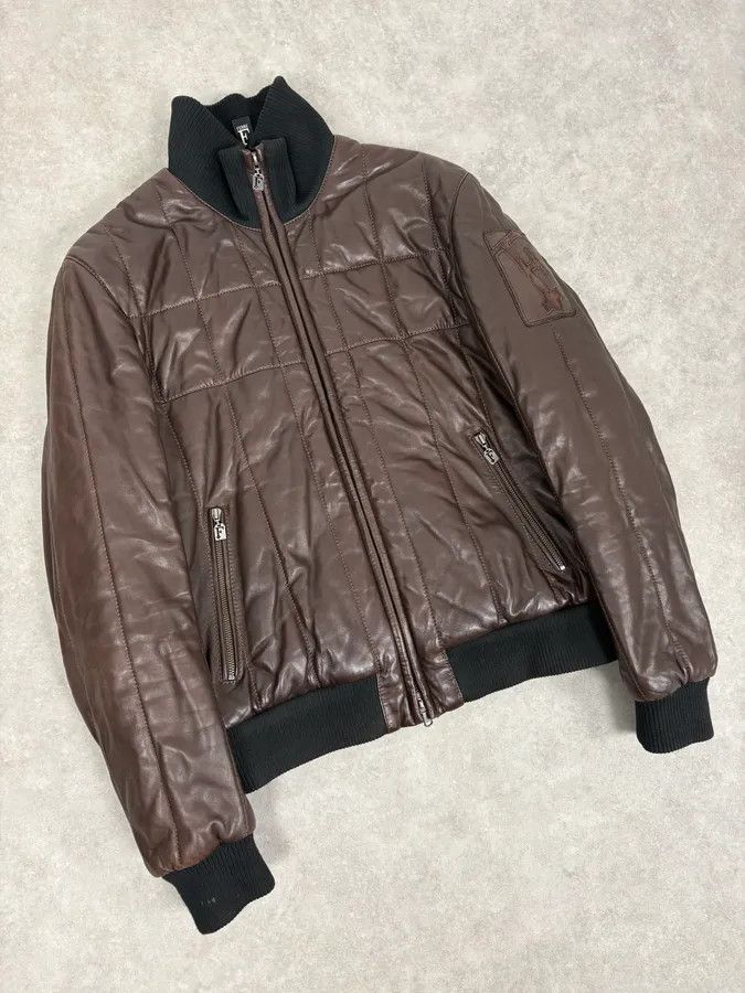 Gianfranco Ferre FW2008 Gianfranco Ferré Brown Quilted Bomber Leather Jacket Size US M / EU 48-50 / 2 - 4 Thumbnail