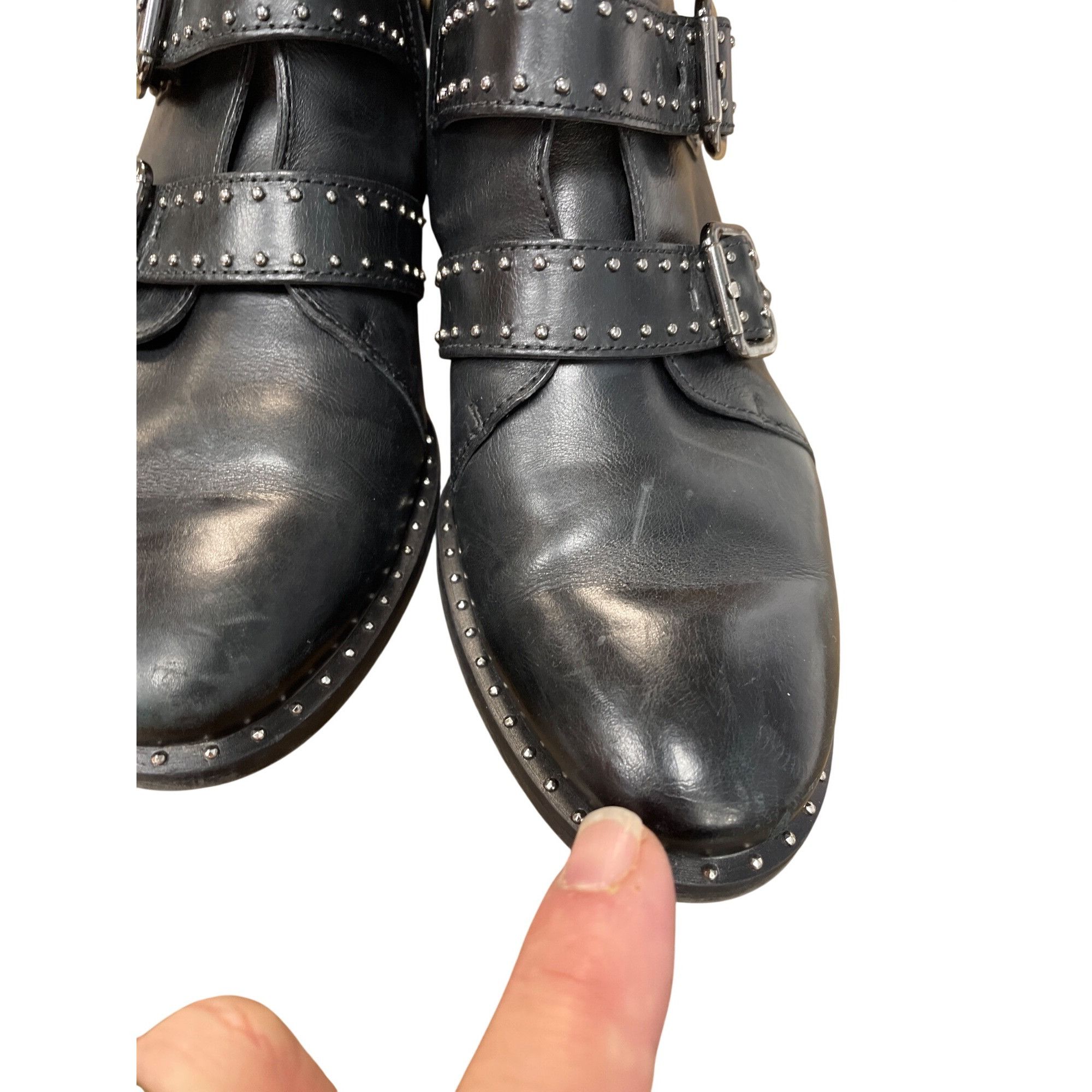 Other Paul Green Womans Black leather studed moto ankle boots sz 5 Size US 5.5 / IT 35.5 - 12 Thumbnail