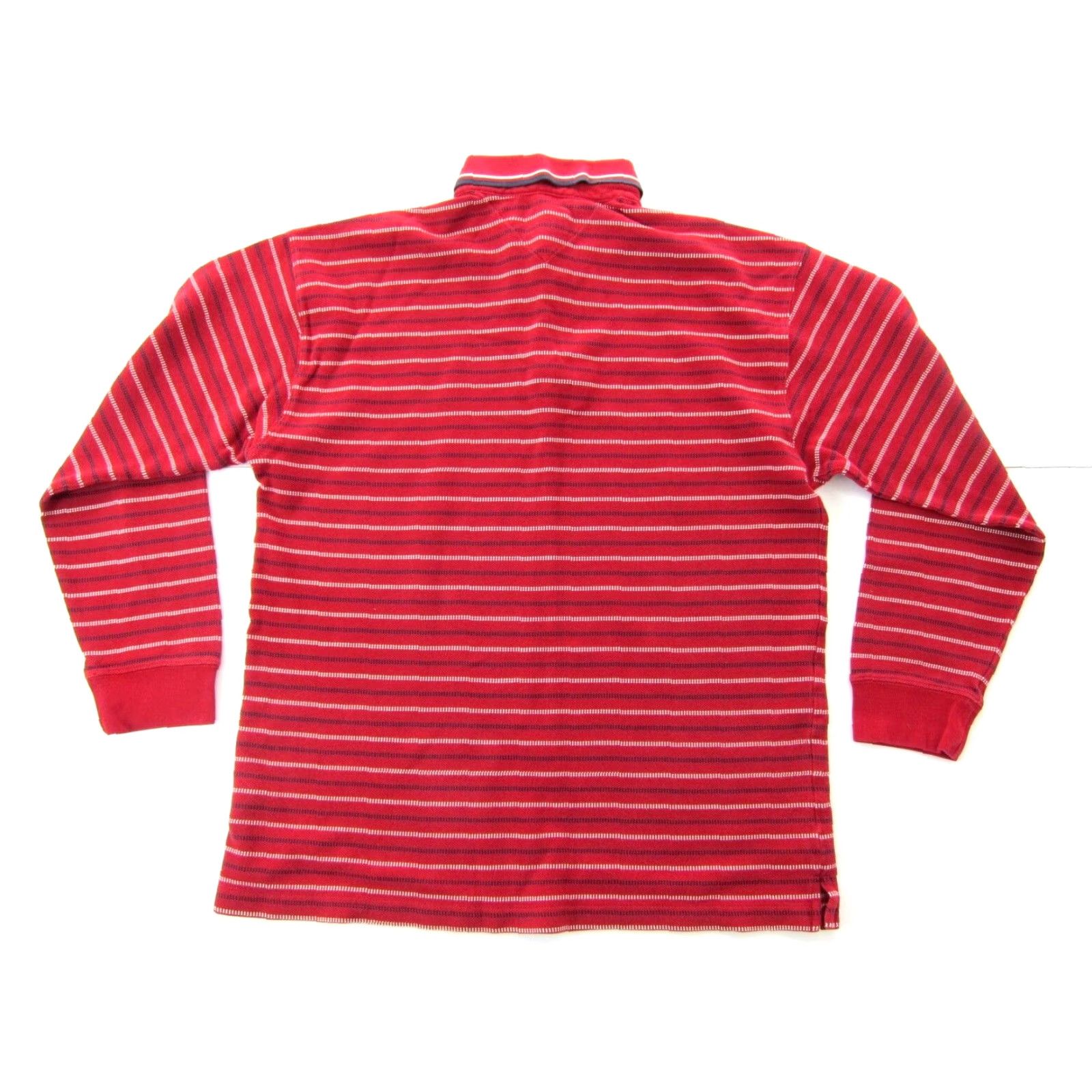 Tommy Hilfiger Vtg Tommy Hilfiger Polo Shirt Striped Long Sleeve Cotton Red Men XL Size US XL / EU 56 / 4 - 2 Thumbnail