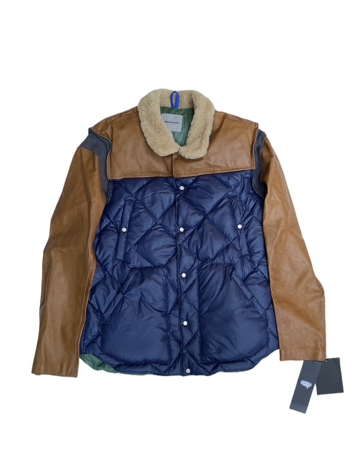 Undercover Undercover Quilted Down Jacket Leather Sleeves Shearling Size US XL / EU 56 / 4 - 2 Thumbnail