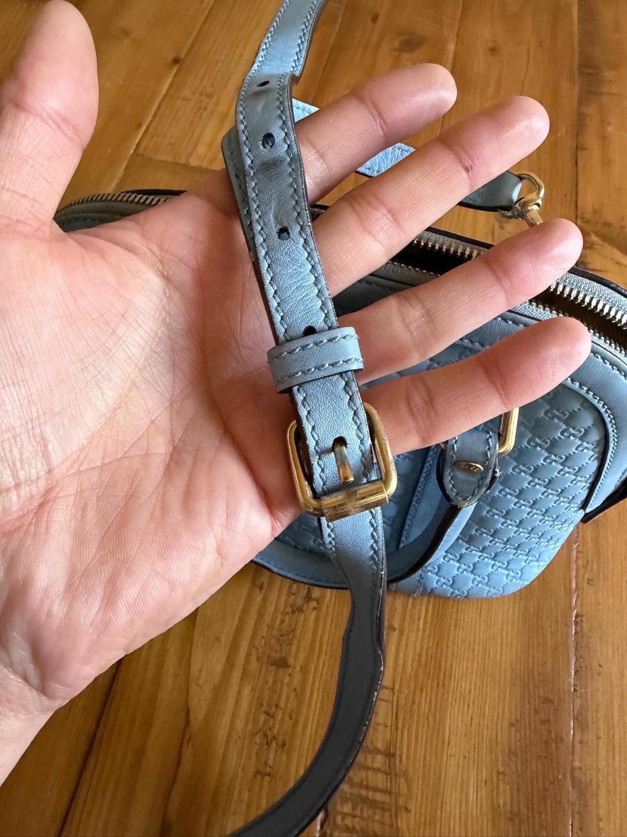 Gucci GUCCI BLUE MICRO GUCCISSIMA CROSSBODY LEATHER BAG Size ONE SIZE - 17 Thumbnail