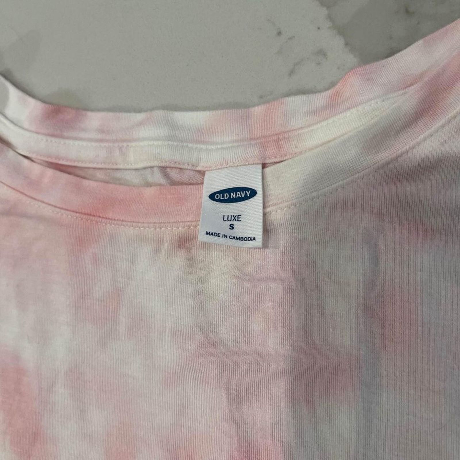 Old Navy Old Navy Luxe Pink White Tie Dye Crewneck Shirt Womens Small Size S / US 4 / IT 40 - 3 Thumbnail