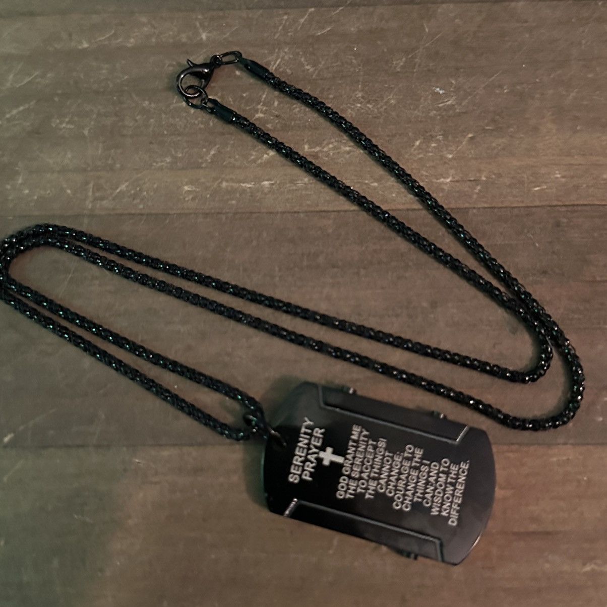 Other Black stainless steel serenity prayer dog tag necklace Size ONE SIZE - 2 Thumbnail