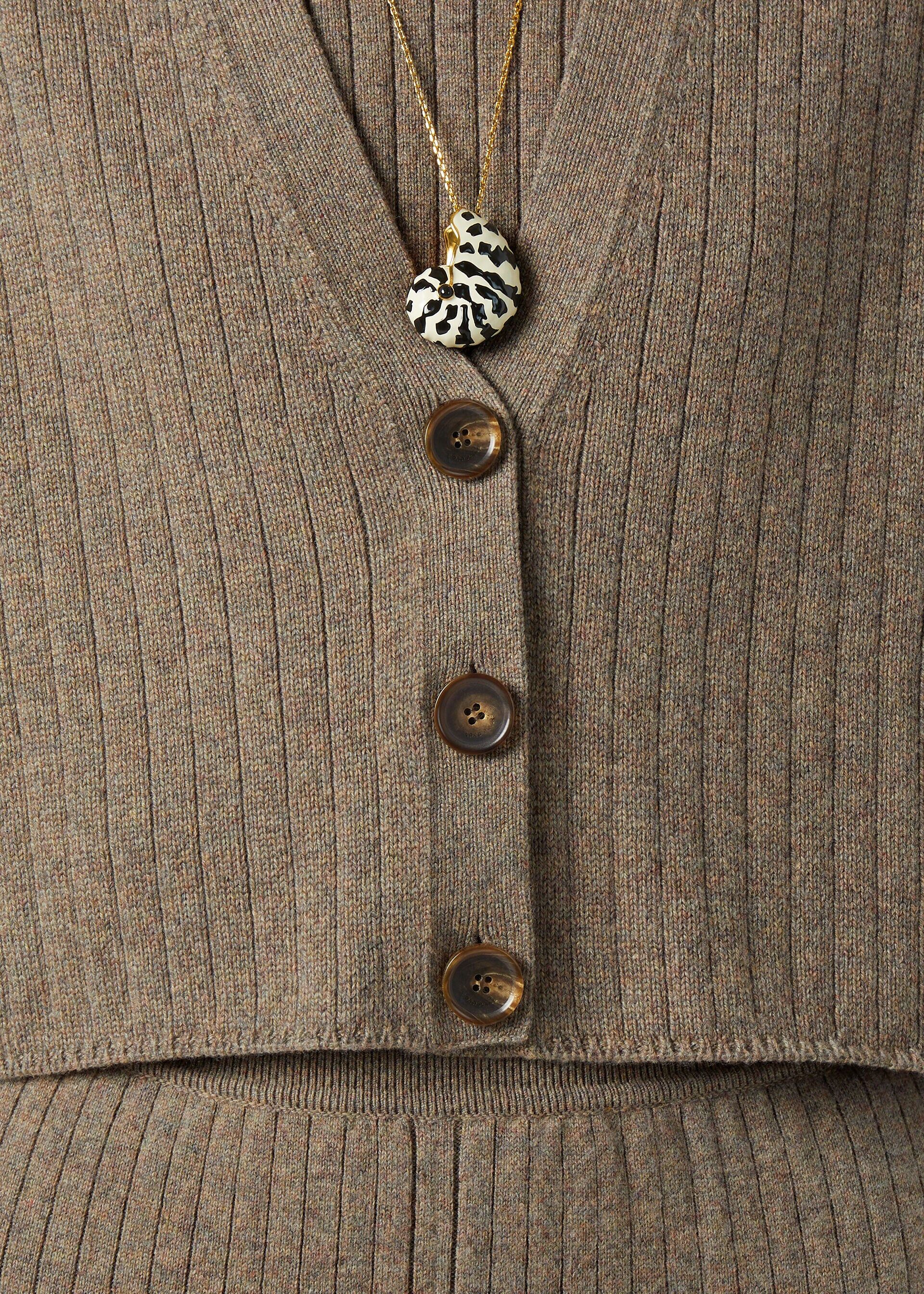 Loro Piana os11x0426 FAQ9056 Baby Coste Cardigan Licorice Root Melange Size L / US 10 / IT 46 - 3 Thumbnail