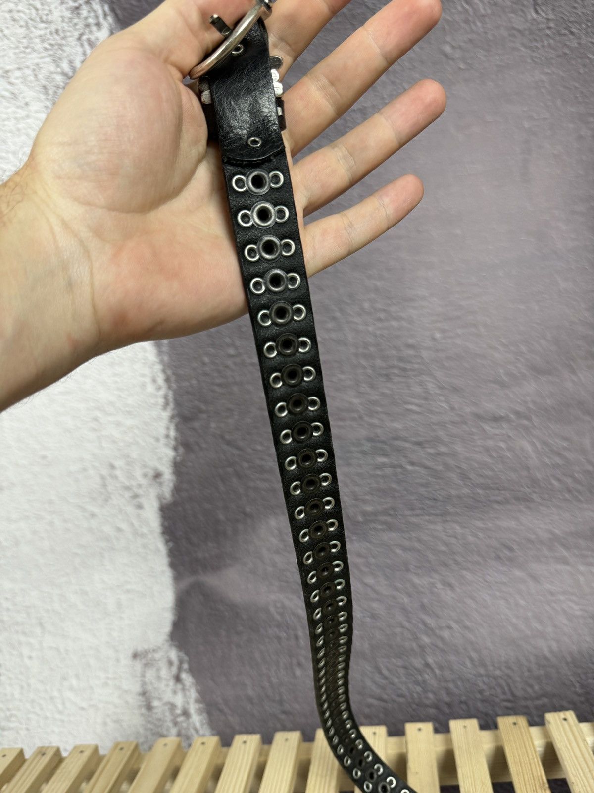 Genuine Leather Marc Cain black Gunmetal leather belt 85 N 3 made in Germany Size ONE SIZE - 7 Thumbnail