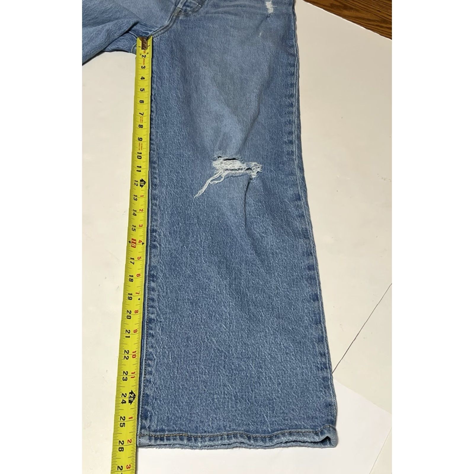 Levi's Levi's Jeans Women Ribcage Straight Ankle 27x26 Blue Denim 5-Pocket Button Closure High Rise Regular Fit Levi's Logo Size 27" / US 4 / IT 40 - 5 Thumbnail