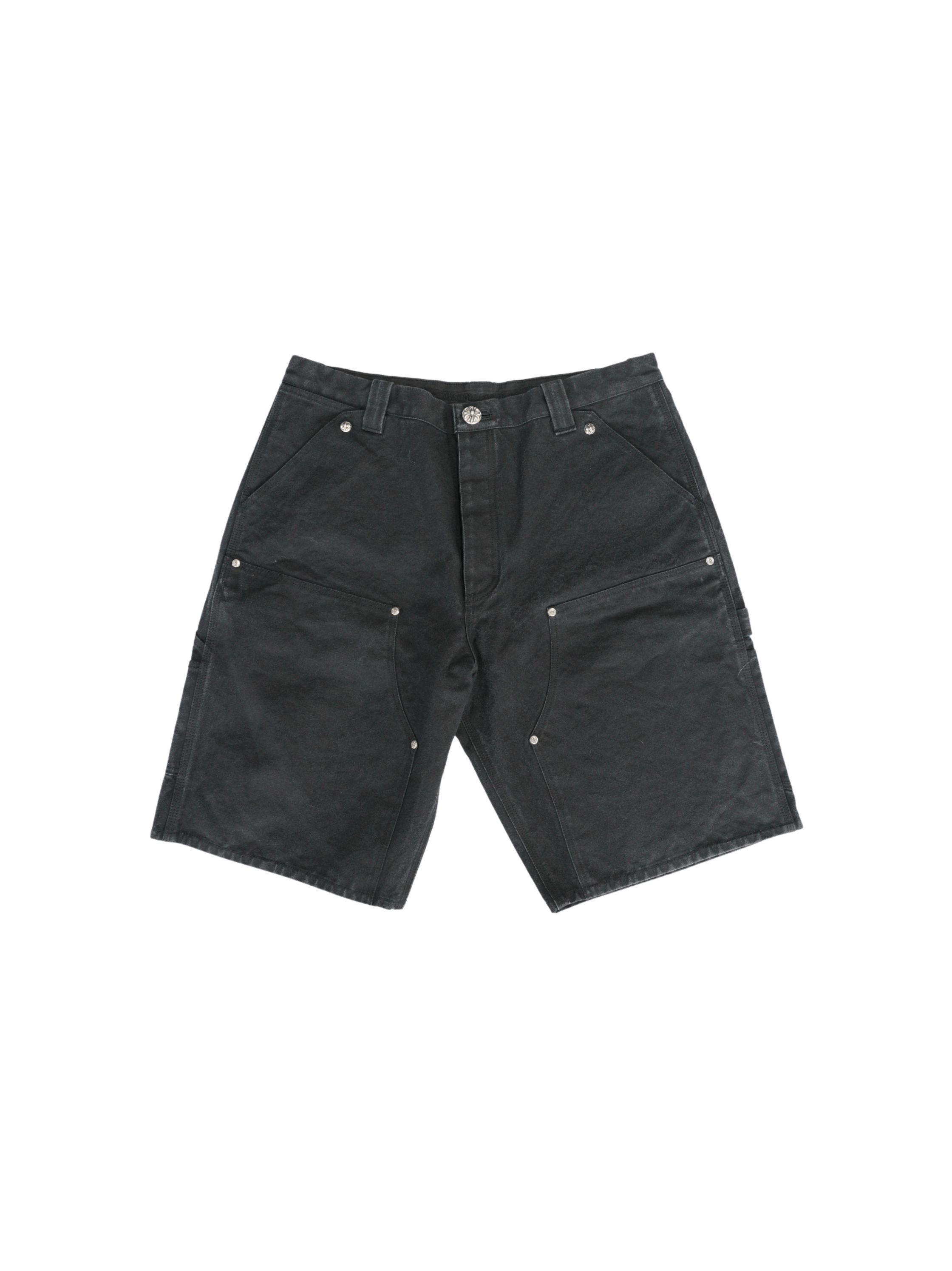 Chrome Hearts Chrome Hearts Black Leather Cross Patch Carpenter Shorts Size US 36 / EU 52 - 2 Thumbnail