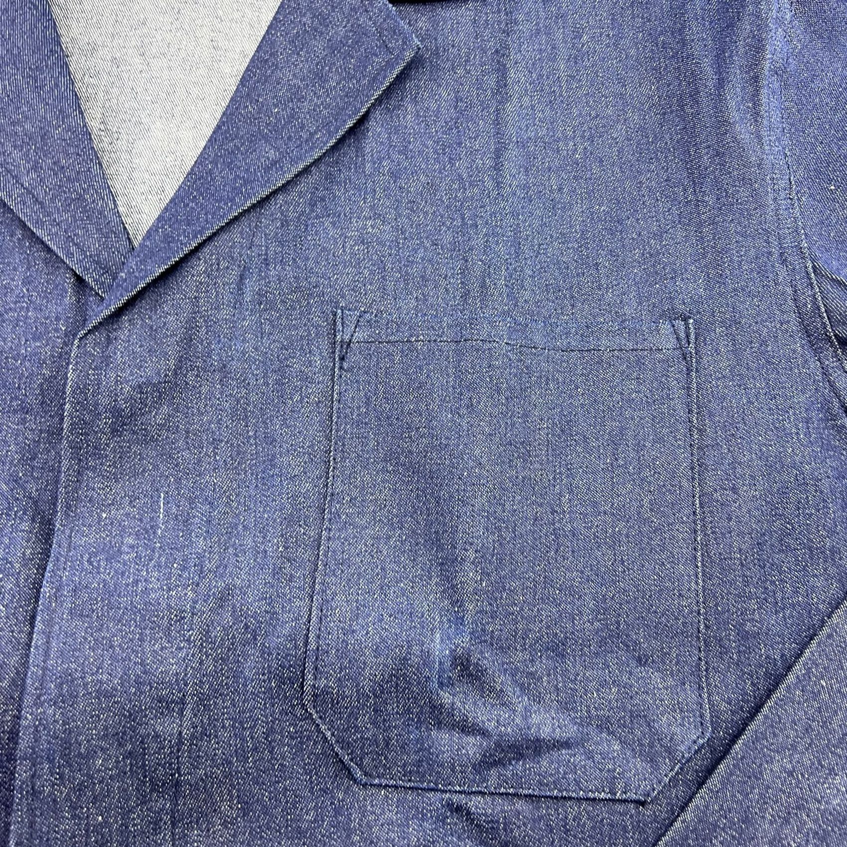 Denime VINTAGE Chore Jacket Mens XL Denim Blue Indigo Italy SanforJob Jacket Size US XL / EU 56 / 4 - 3 Thumbnail