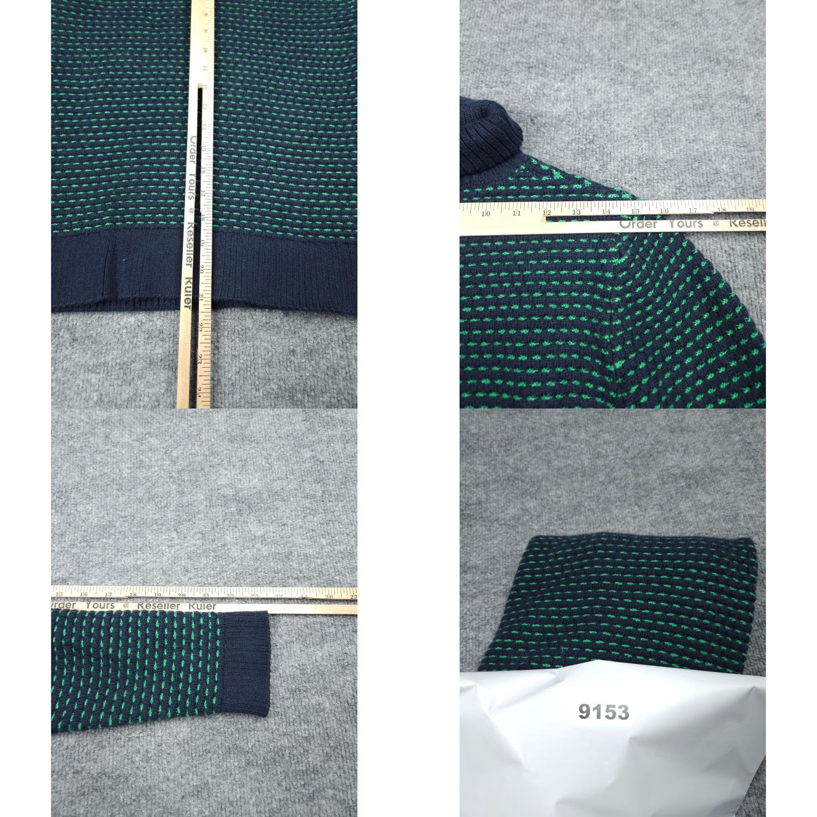 J.Crew J.CREW Turtleneck Sweater Women's XS Green Knit Ribbed Acrylic Blend Pullover Slim Long Sleeve Geometric Pattern Size XS / US 0-2 / IT 36-38 - 8 Thumbnail