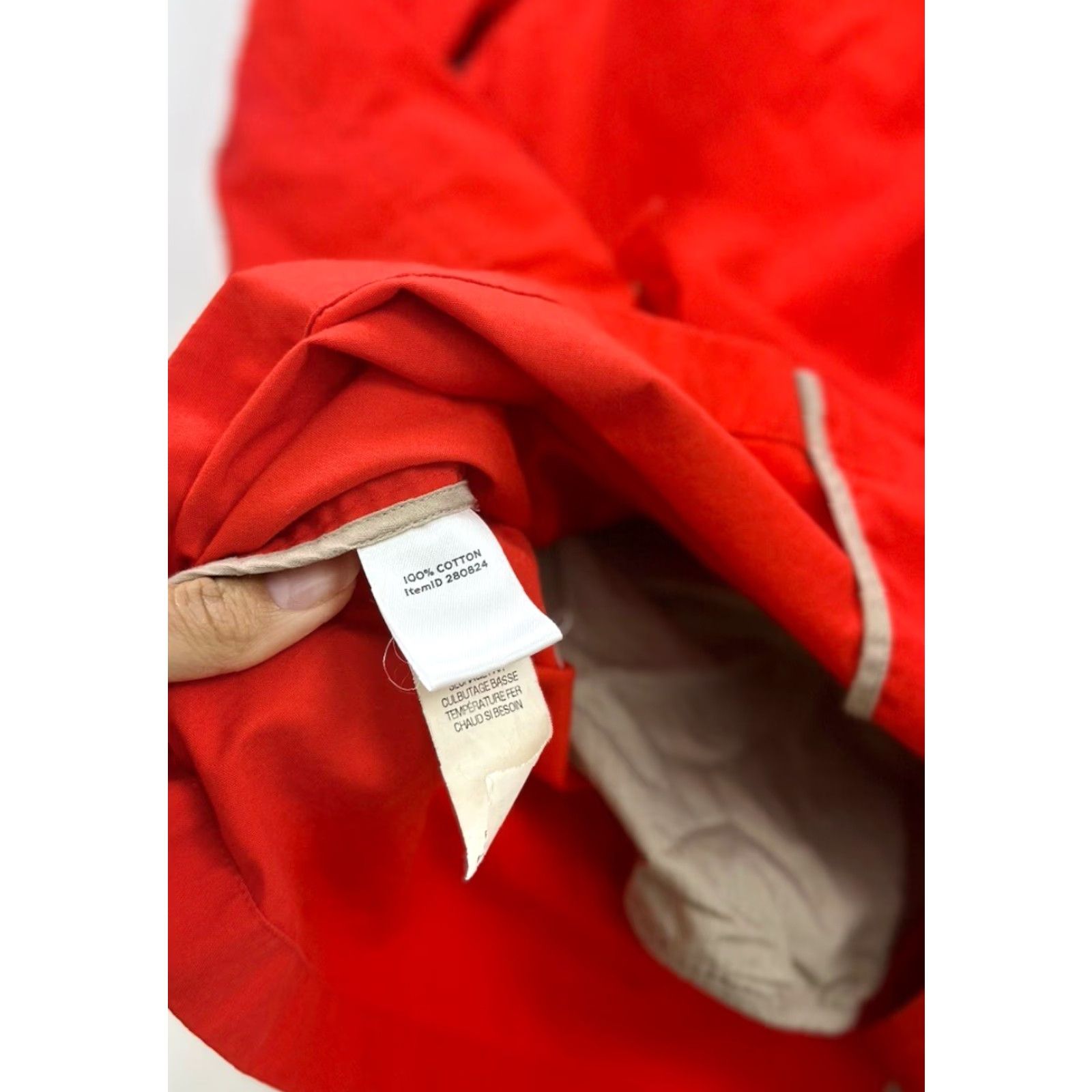 Vintage LL Bean Jacket Red Twill Lightweight Button Closure 100% Cotton Lining Business Classic City Preppy Womens Size L / US 10 / IT 46 - 3 Thumbnail
