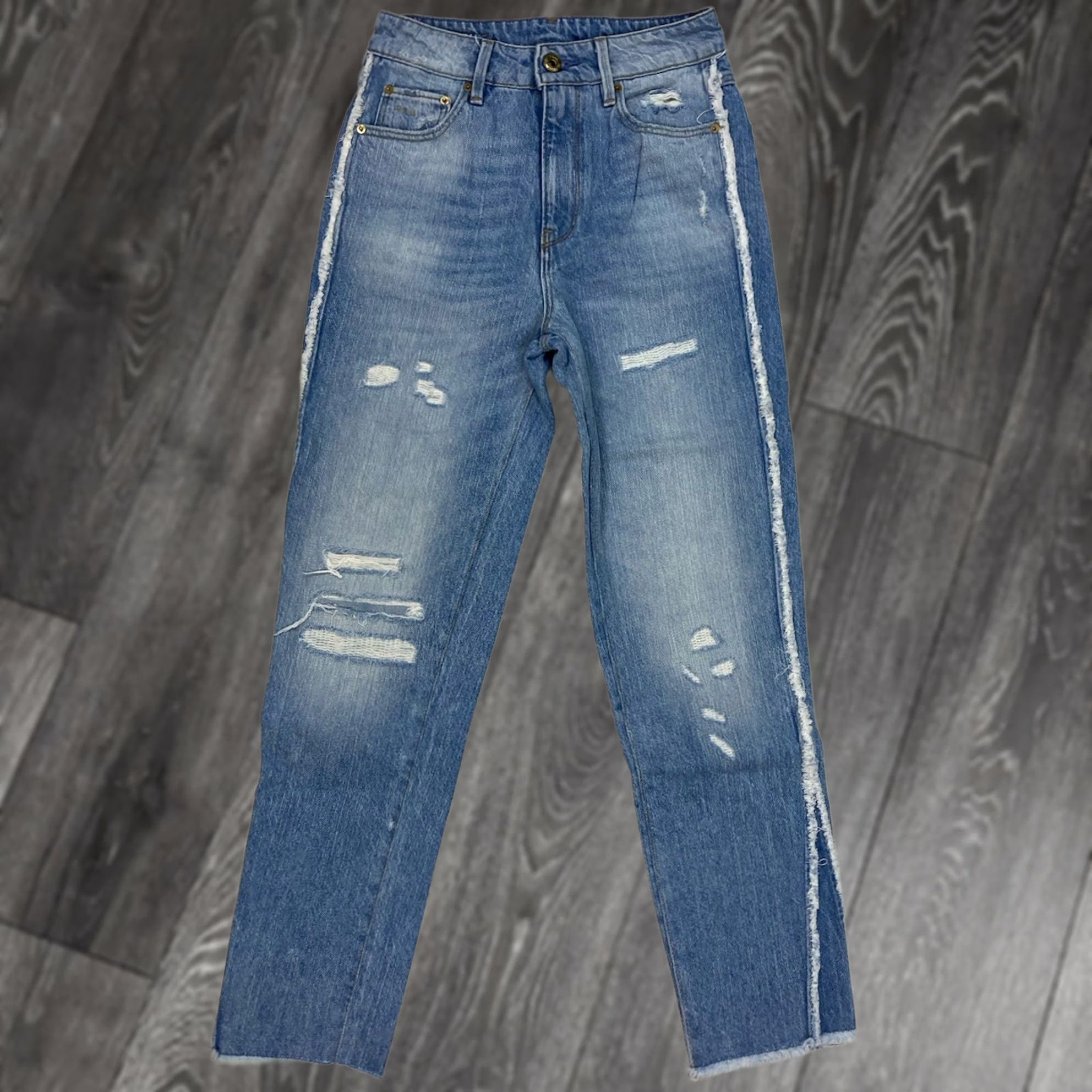 G-Star VINTAGE G-Star 3301 Jeans Denim 5-Pocket Women Size 24 Blue Fringe Ankle Slim/Regular Size 42" / US 20 - 1 Thumbnail