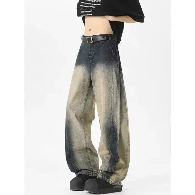 Japanese Brand Retro loose straight leg gradient jeans Size US 32 / EU 48 - 6 Thumbnail