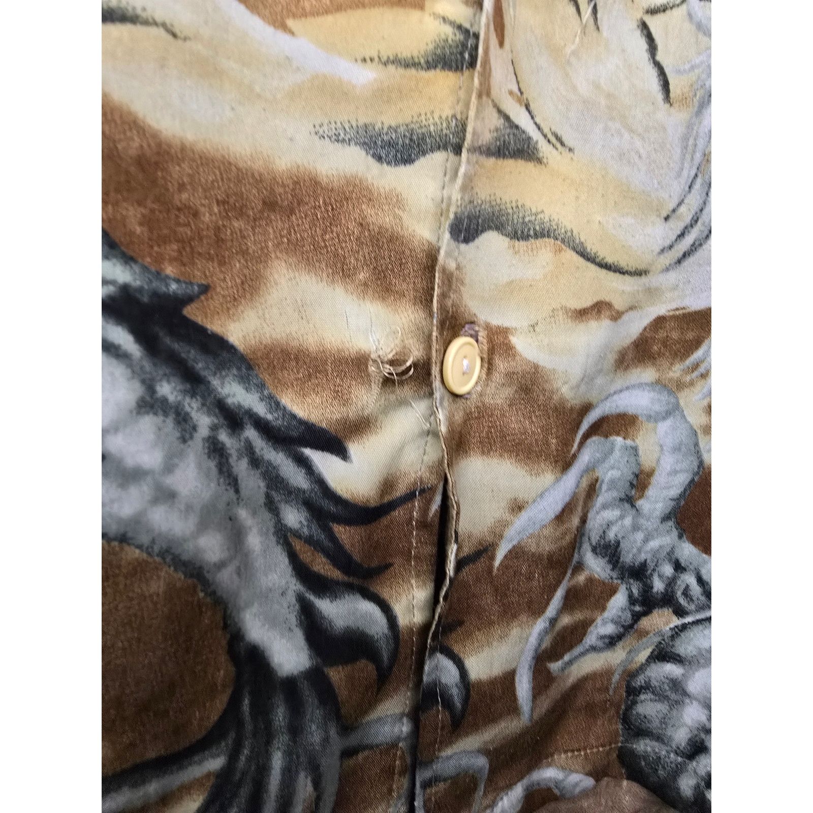 Other Y2K Dragon Shirt Brown Oscar Misa L AOP Button Up Size US L / EU 52-54 / 3 - 12 Thumbnail