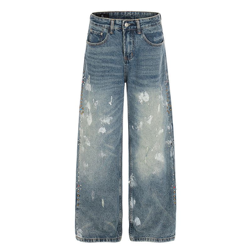 Jean American retro splatter graffiti jeans for men Size US 32 / EU 48 - 1 Thumbnail