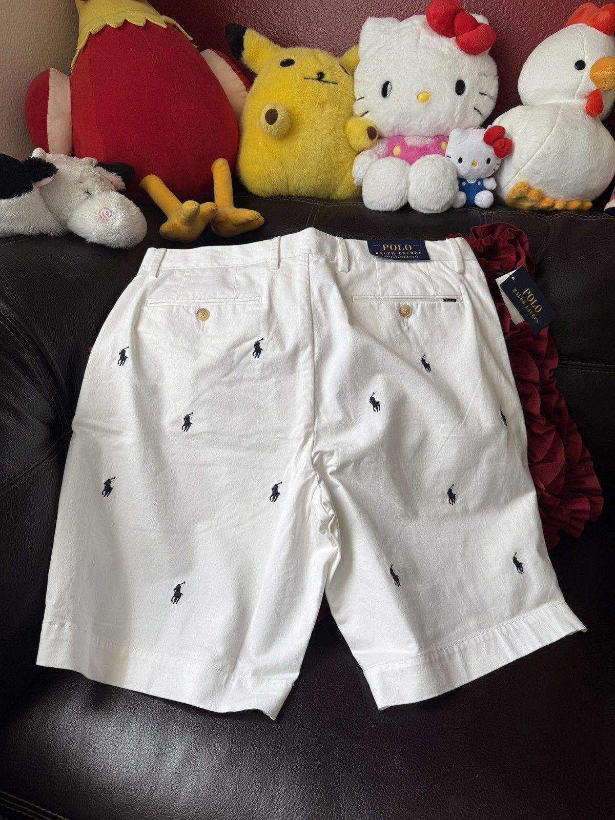 Polo Ralph Lauren NWT Polo Ralph Pony Classic Fit 9" White Blue Shorts 33W Size US 33 - 9 Thumbnail