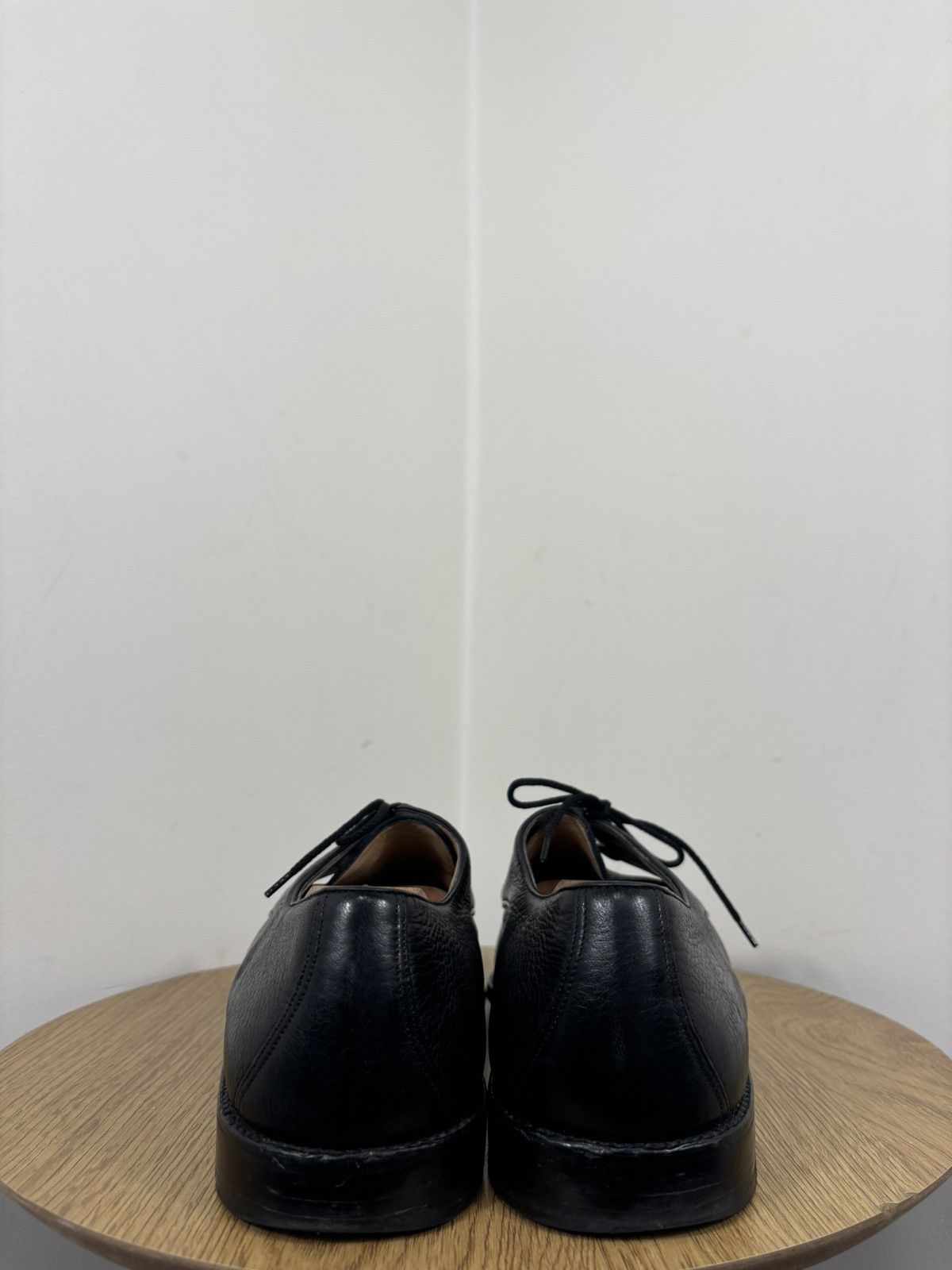Gravati Gravati Vintage Black Leather Split-Toe Lace-Up Dress Shoes Size US 11.5 / EU 44-45 - 14 Thumbnail