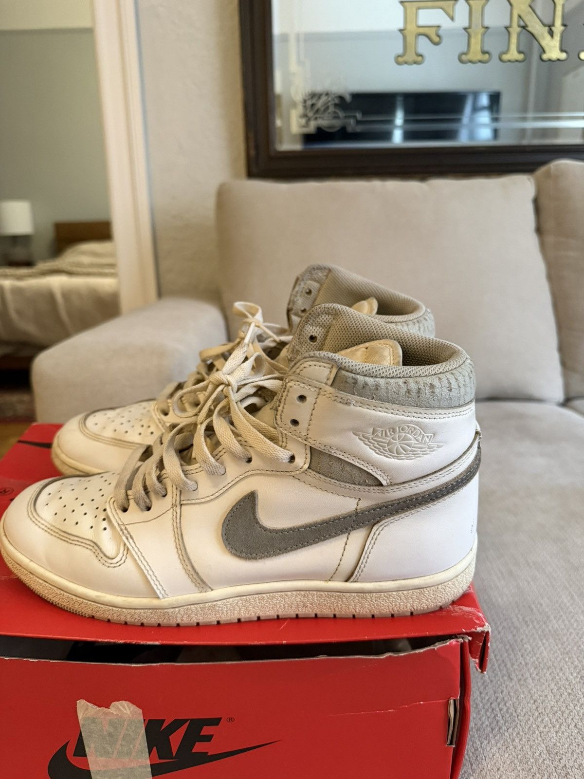 Jordan Brand Jordan 1 Retro High ‘85 OG “Neutral Gray” - CUSTOM VINTAGE Size US 10 / EU 43 - 4 Thumbnail