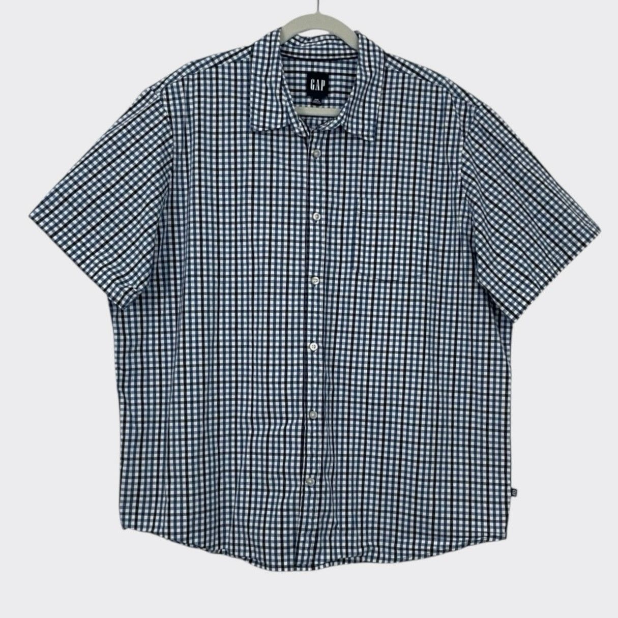 Gap GAP Mens Blue Plaid Short Sleeve Button Down Shirt Size US XXL / EU 58 / 5 - 1 Thumbnail
