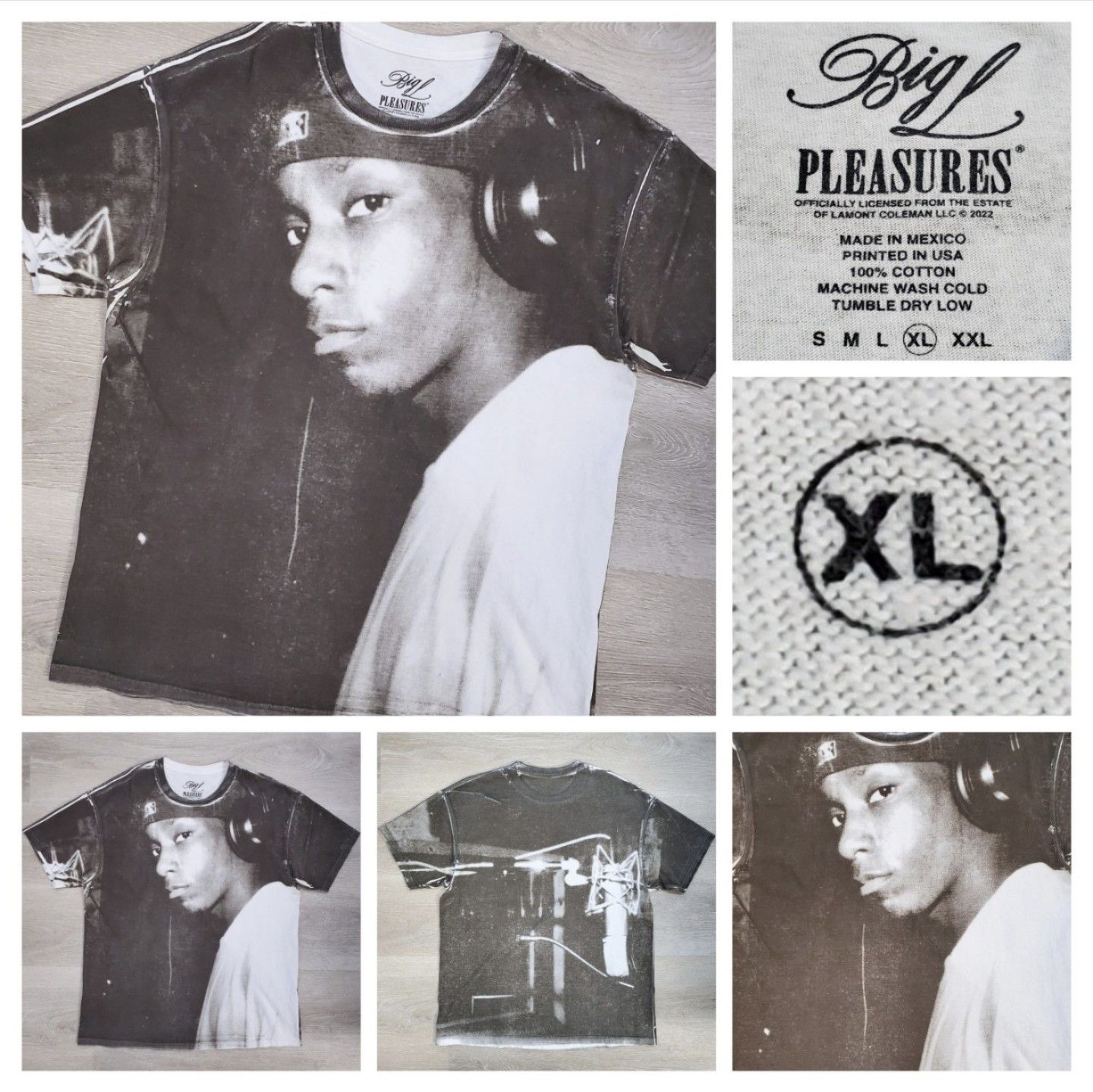 Pleasures × Rap Tees Pleasures x Big L 'Studio' T-Shirt AOP Rap Tee Pre-Owned EUC Size US XL / EU 56 / 4 - 1 Thumbnail