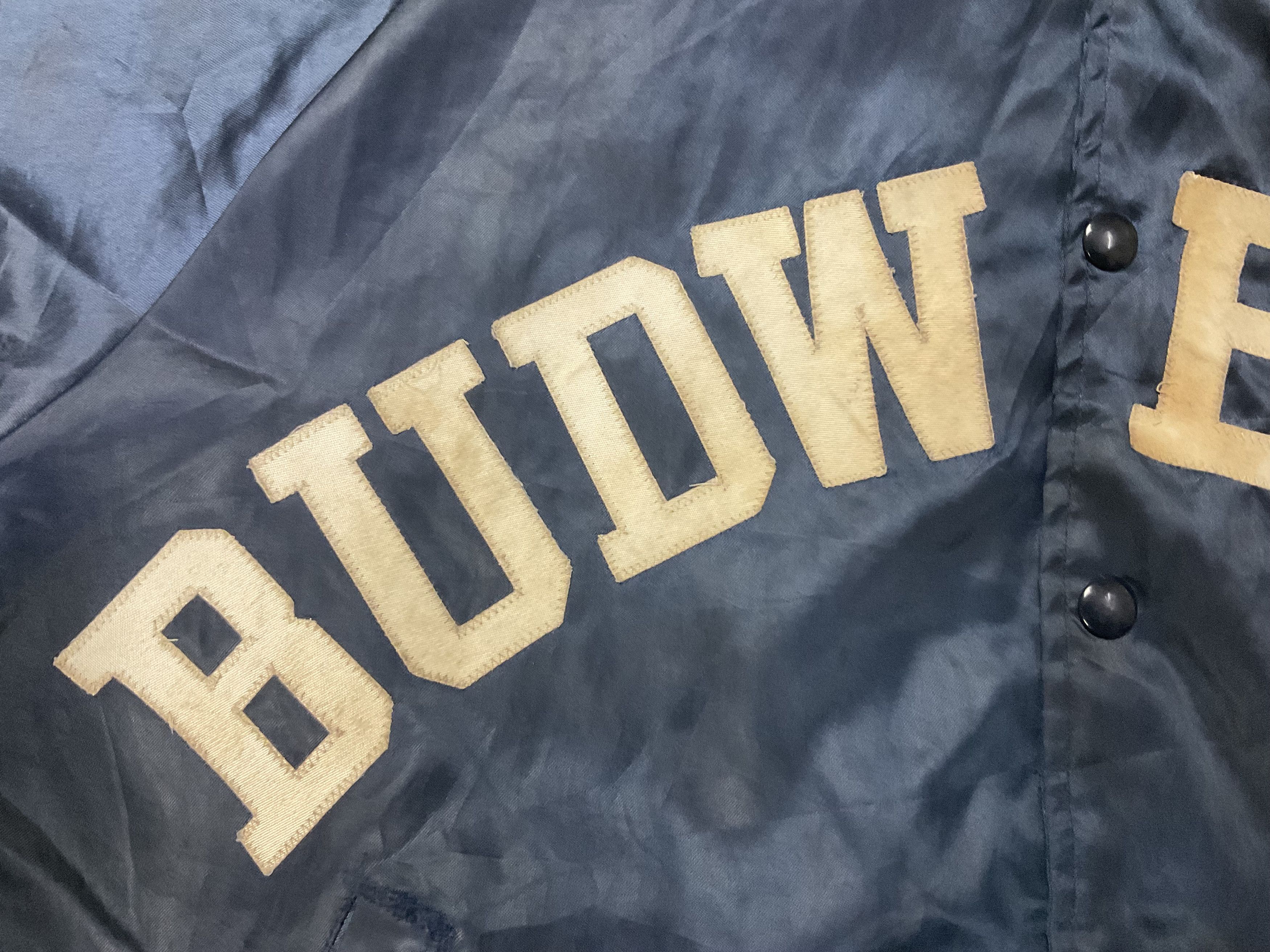 Budweiser Vintage Budweiser Satin Bomber Jacket Snap Button Quilted Size US XL / EU 56 / 4 - 4 Thumbnail