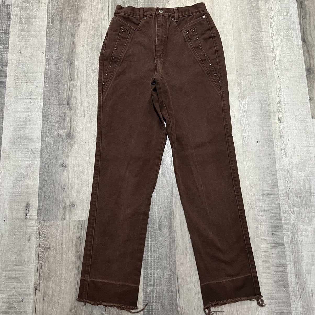 Vintage VTG Rough Rider Brown 90s Western High Rise Rivet Jeans | Grailed