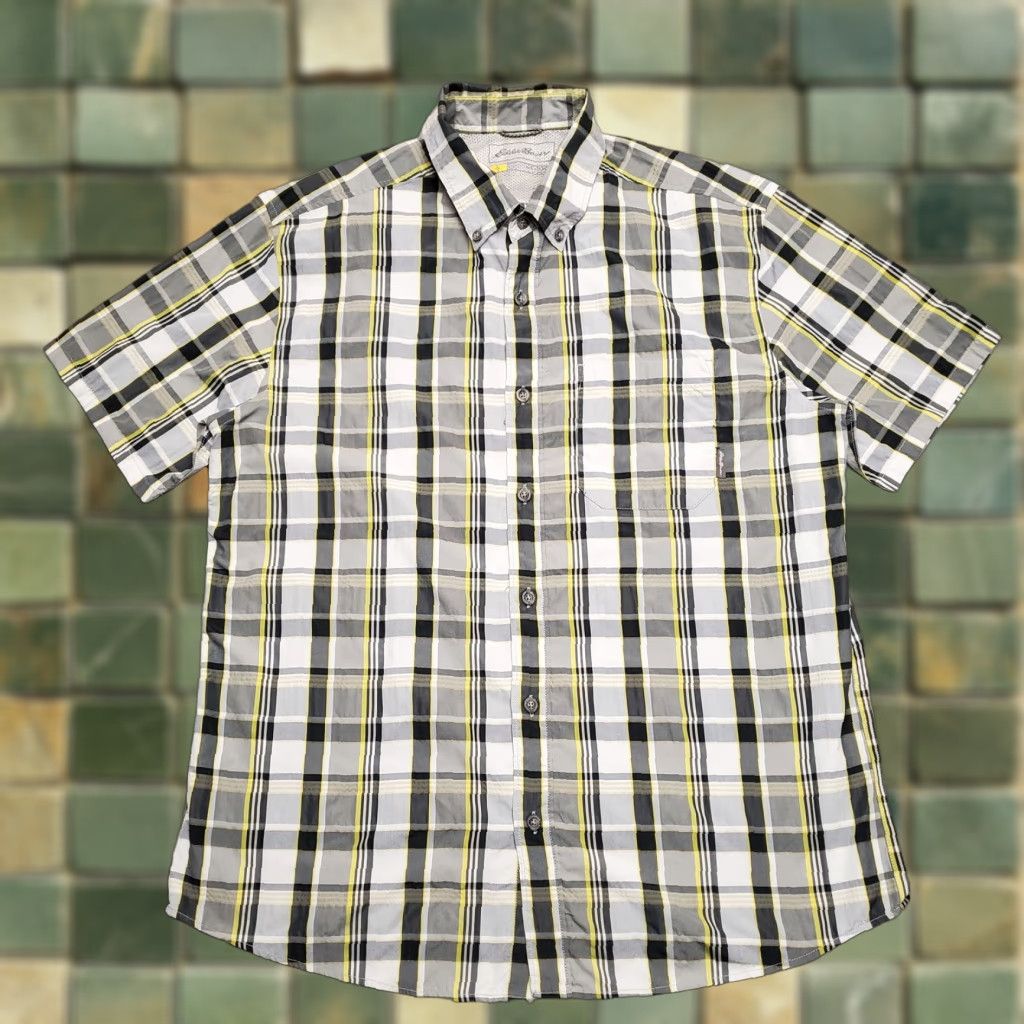 Eddie Bauer Eddie Bauer Shirt Mens L Gray Plaid Nylon Blend Outdoor Casual Button-Up Shirt Size US L / EU 52-54 / 3 - 1 Thumbnail