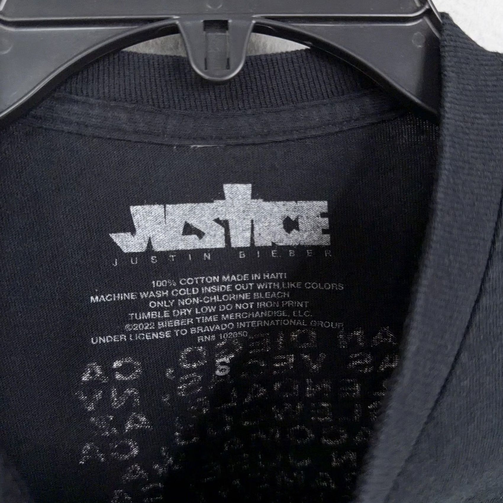 Vintage Justin Bieber Shirt Adult Small Black Justice World Tour Concert Graphic 2022 World Tour Size US S / EU 44-46 / 1 - 3 Thumbnail