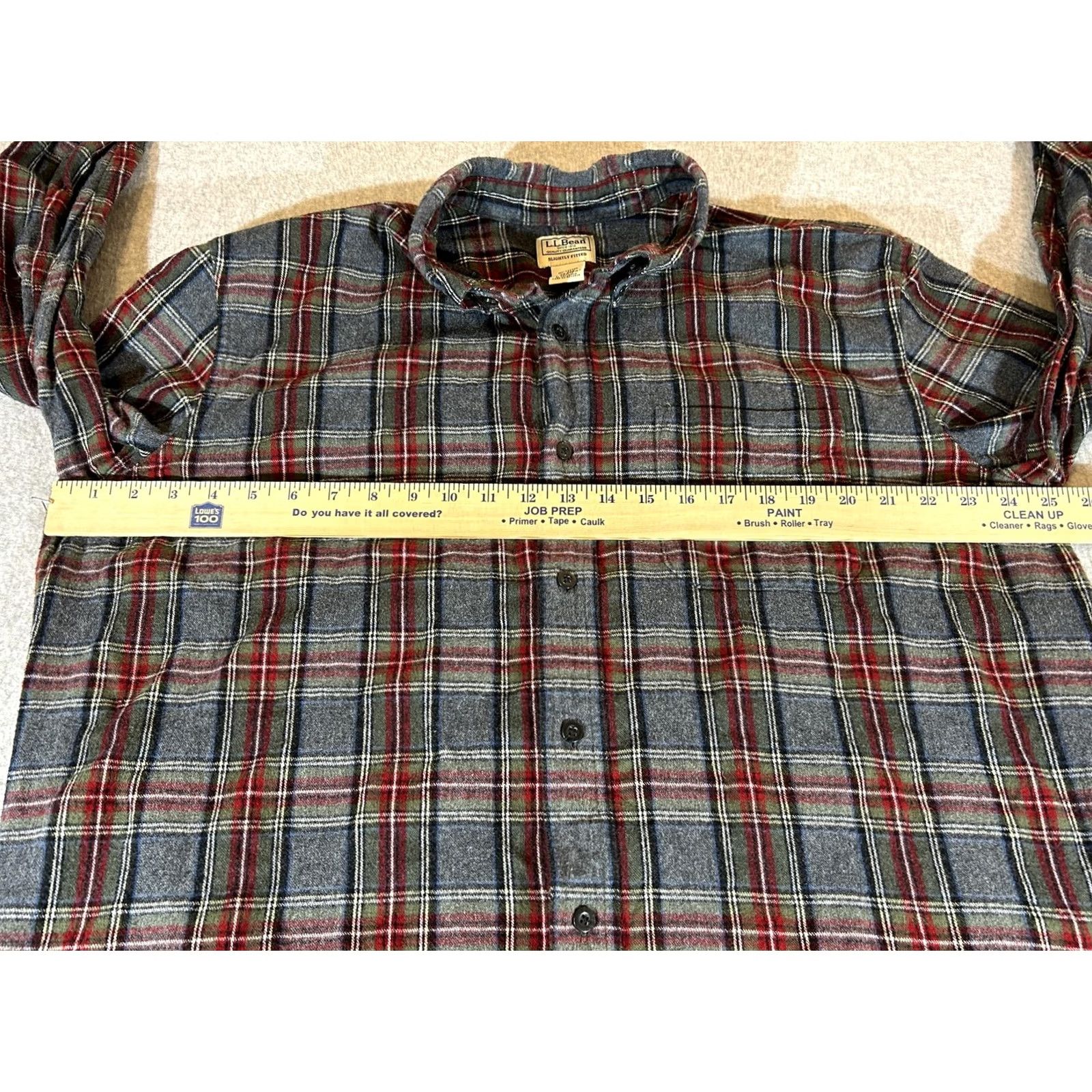Vintage LL Bean Plaid Flannel Shirt Mens XL Long Sleeve Button-Front Cotton Grea y Pockets Button-Down Collar 100% Cotton Vintage No Size US XL / EU 56 / 4 - 3 Thumbnail