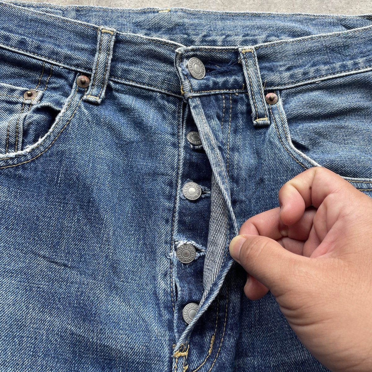 Levi's Vintage Clothing W32💥 Levis 503 Big E Vintage Distressed Jeans Faded Pants Size US 32 / EU 48 - 6 Thumbnail