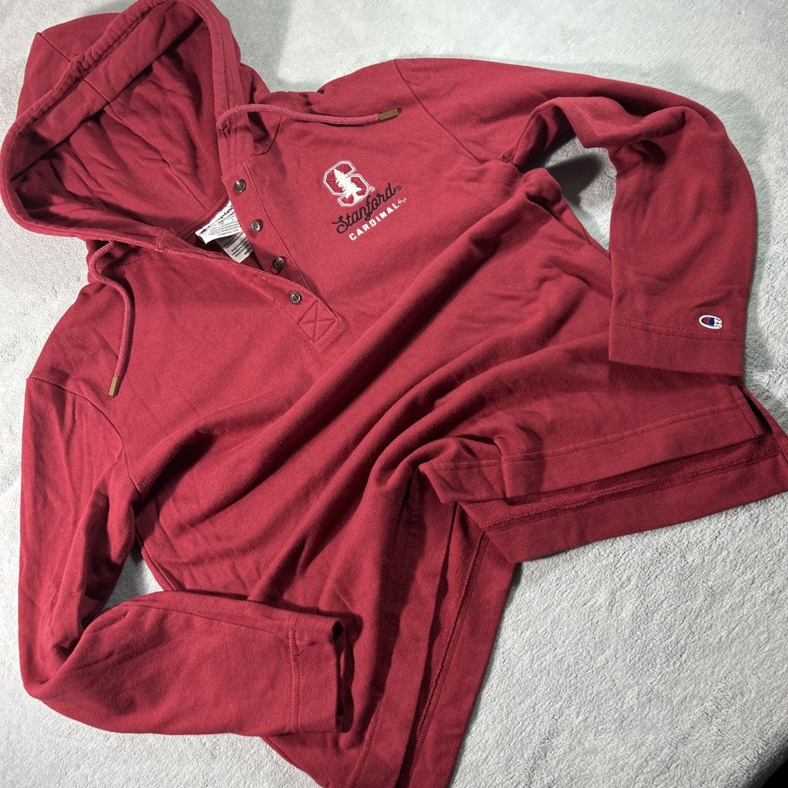 Champion Champion Stanford Cardinals Hoodie Womens Medium Qtr Button Size M / US 6-8 / IT 42-44 - 1 Thumbnail