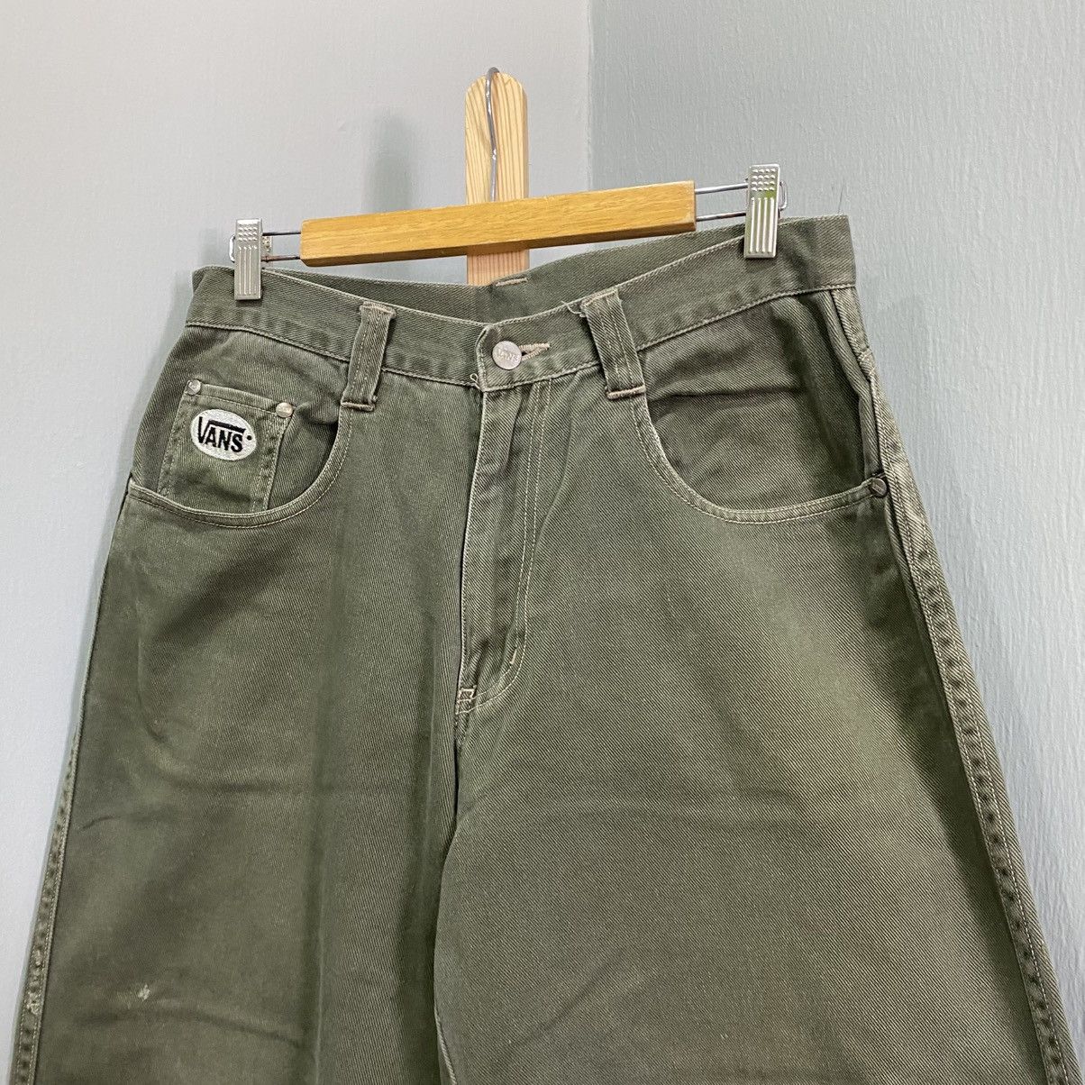 Vans Vans Vintage 90s Baggy Loose Fit Denim Jeans Olive Green Size US 31 - 3 Thumbnail