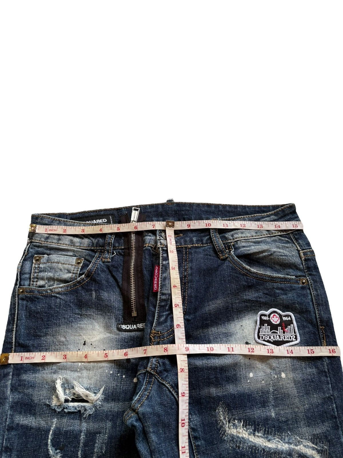 Dsquared2 Vintage Dsquared2 Patches Faded Wash Embellish Jeans Size US 31 - 12 Thumbnail