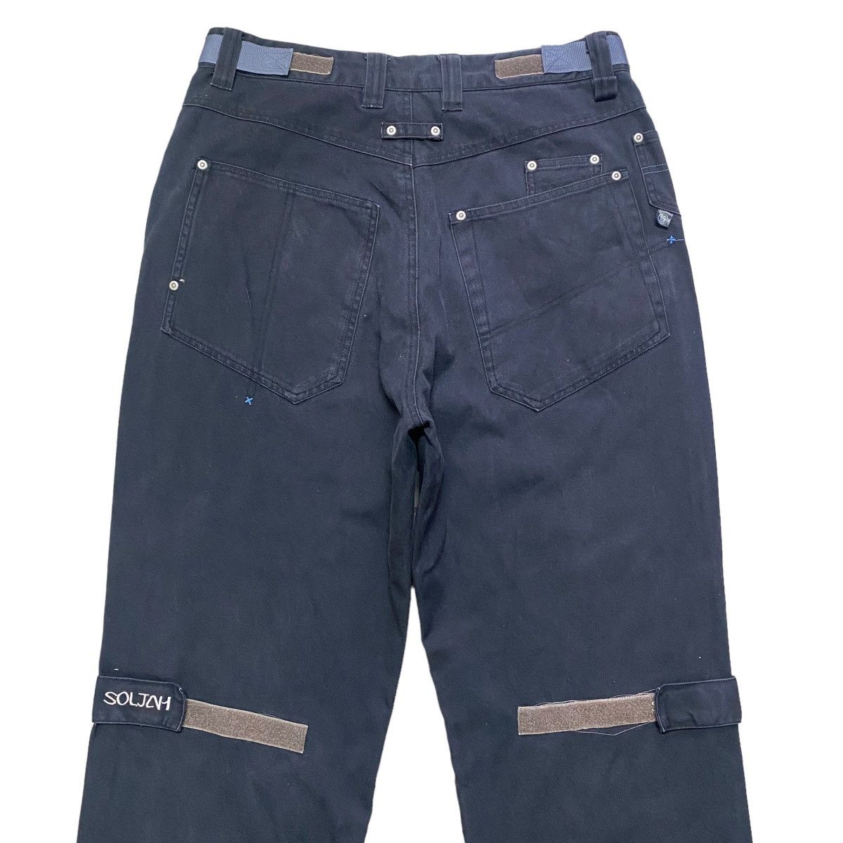 Japanese Brand SOLJAH Velcro Strap Baggy Pants Similar Girbaud Size US 32 / EU 48 - 9 Thumbnail