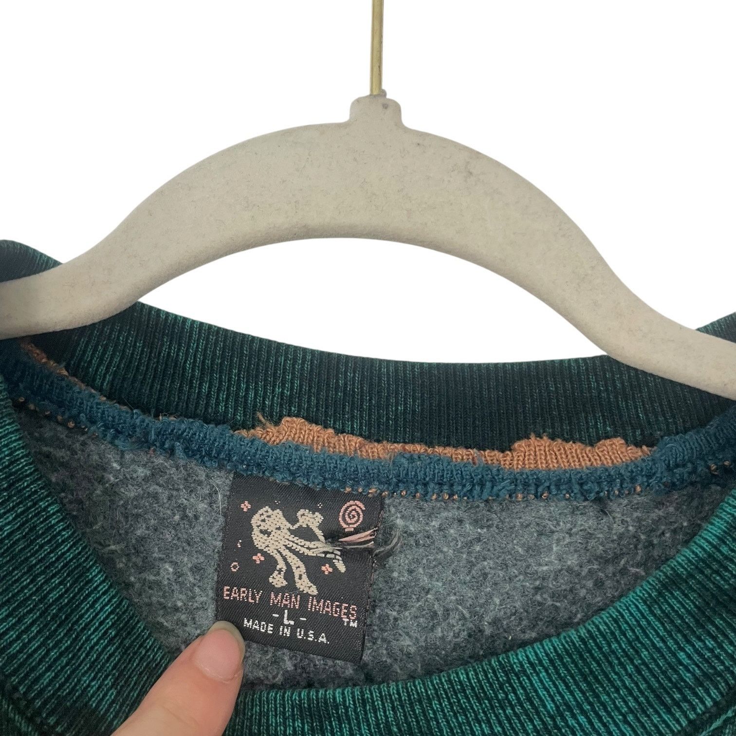 Vintage Vintage 90s Early Man Images Taos Embroidered Sweatshirt Size L / US 10 / IT 46 - 7 Thumbnail