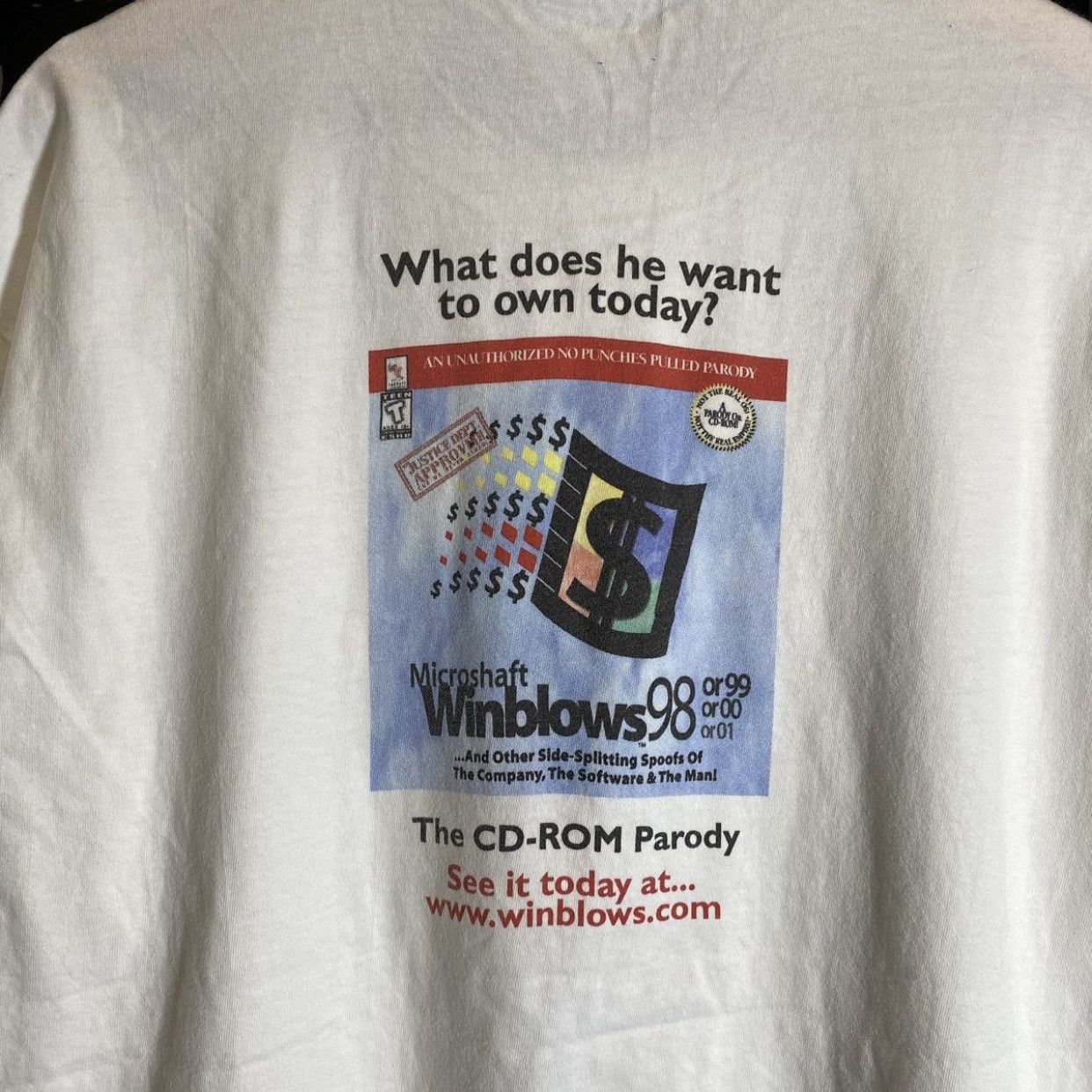 Microsoft Vintage 90's Microshaft Winblows tee internet office tShirt Size US XL / EU 56 / 4 - 6 Thumbnail